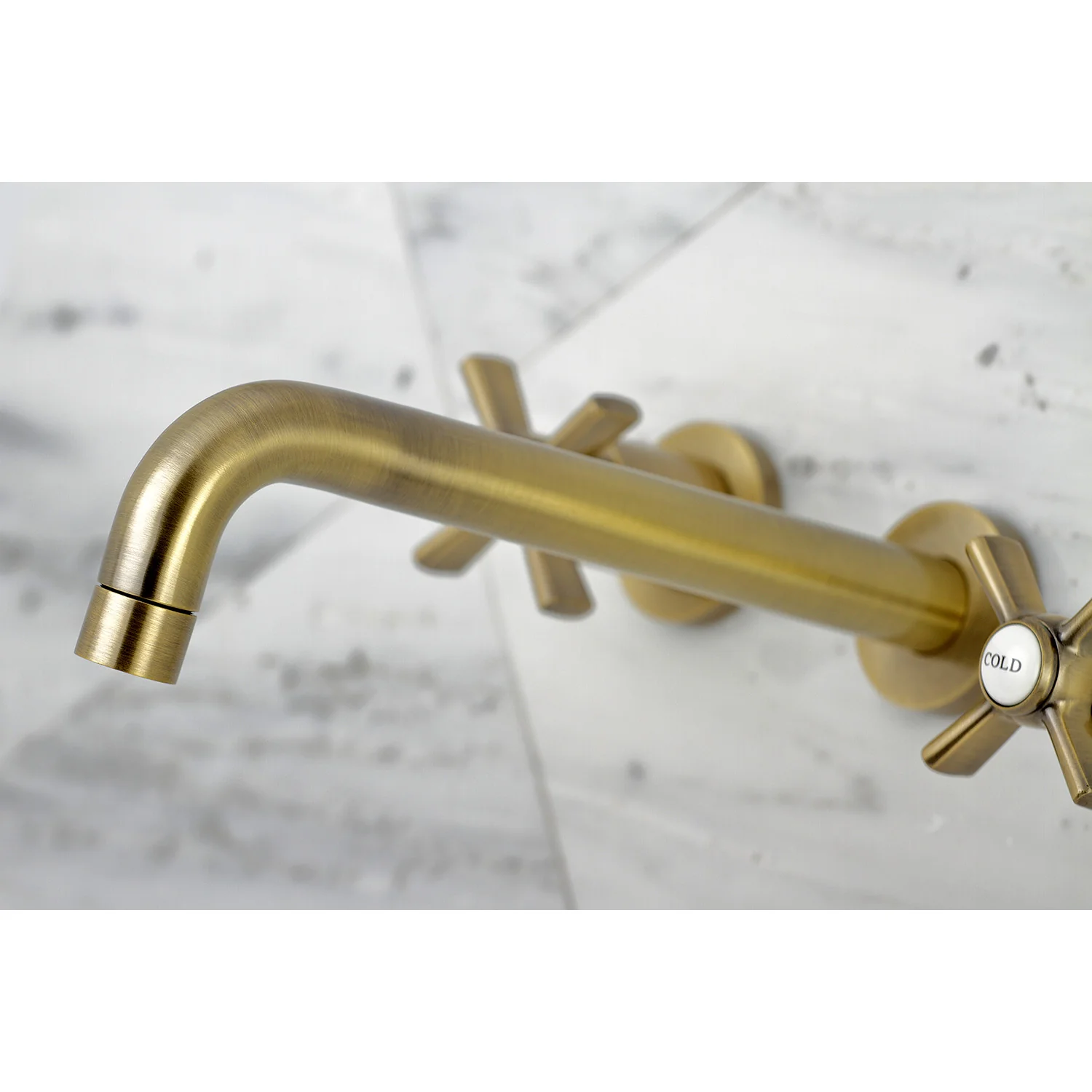 Kingston Sona KS8023ZX - Millennium Two-Handle 3-Hole Wall Mount Tub Faucet, Antique Brass - Image 2