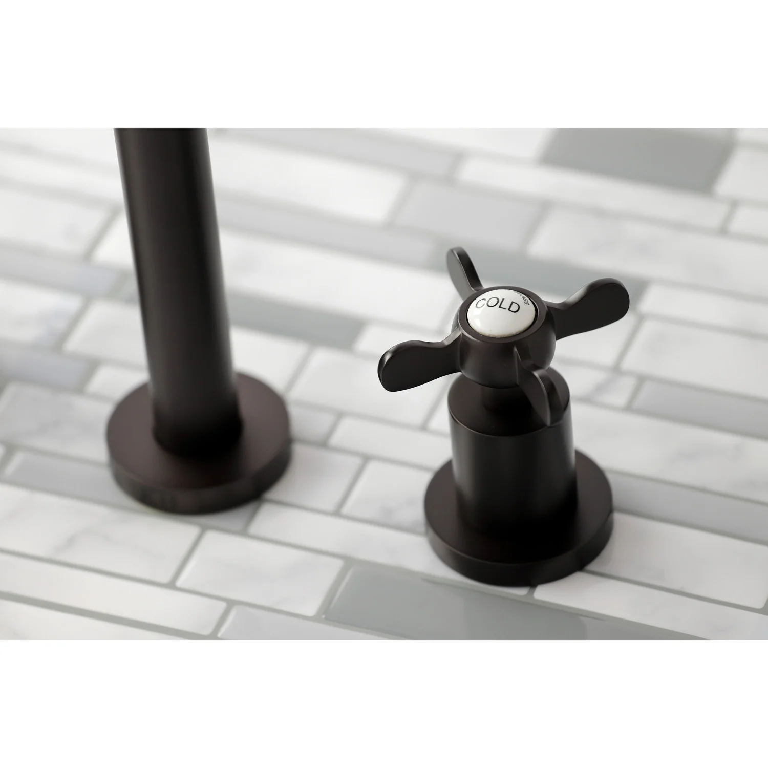 Kingston Tulare KS8025BEX - Essex Two-Handle 3-Hole Wall Mount Tub Faucet, Oil Rubbed Bronze - Image 2