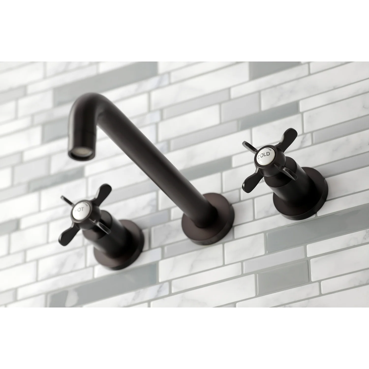 Kingston Tulare KS8025BEX - Essex Two-Handle 3-Hole Wall Mount Tub Faucet, Oil Rubbed Bronze - Image 4