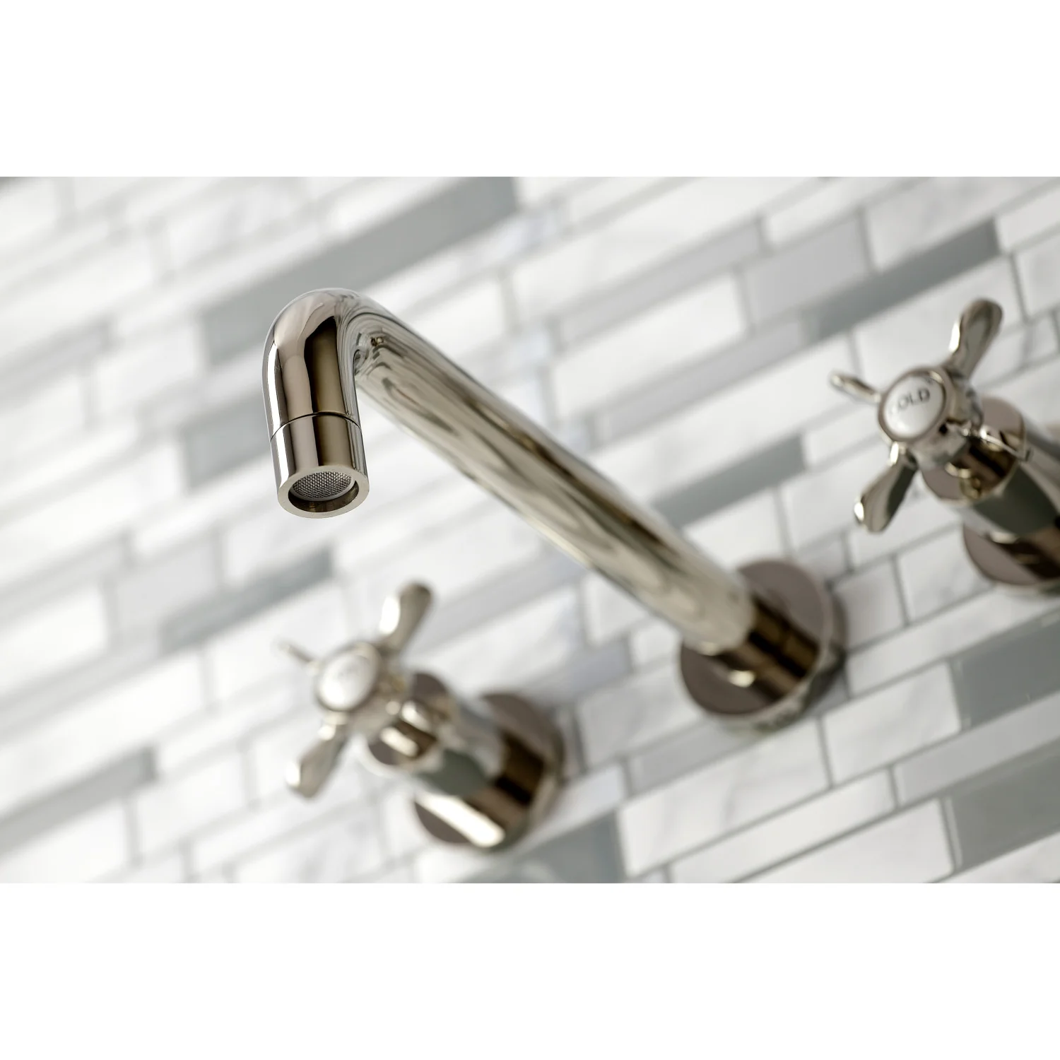 Kingston Tulare KS8026BEX - Essex Two-Handle 3-Hole Wall Mount Tub Faucet, Polished Nickel - Image 3