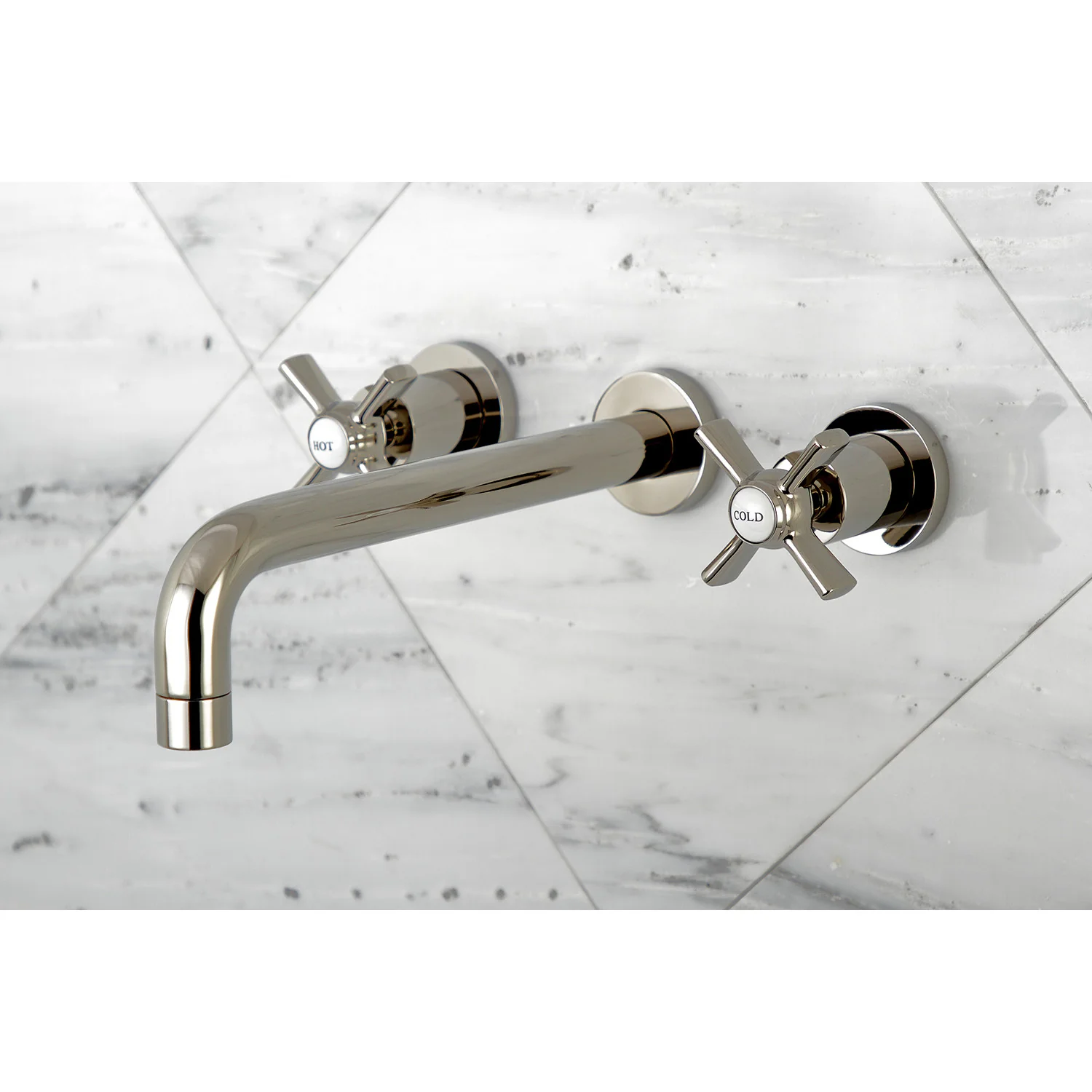 Kingston Sona KS8026ZX - Millennium Two-Handle 3-Hole Wall Mount Tub Faucet, Polished Nickel - Image 5