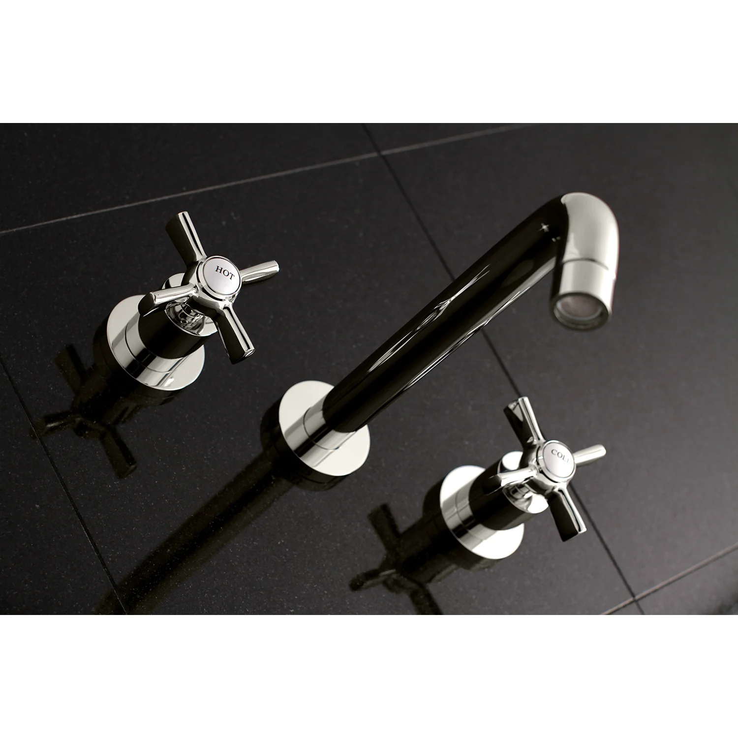 Kingston Sona KS8026ZX - Millennium Two-Handle 3-Hole Wall Mount Tub Faucet, Polished Nickel - Image 6