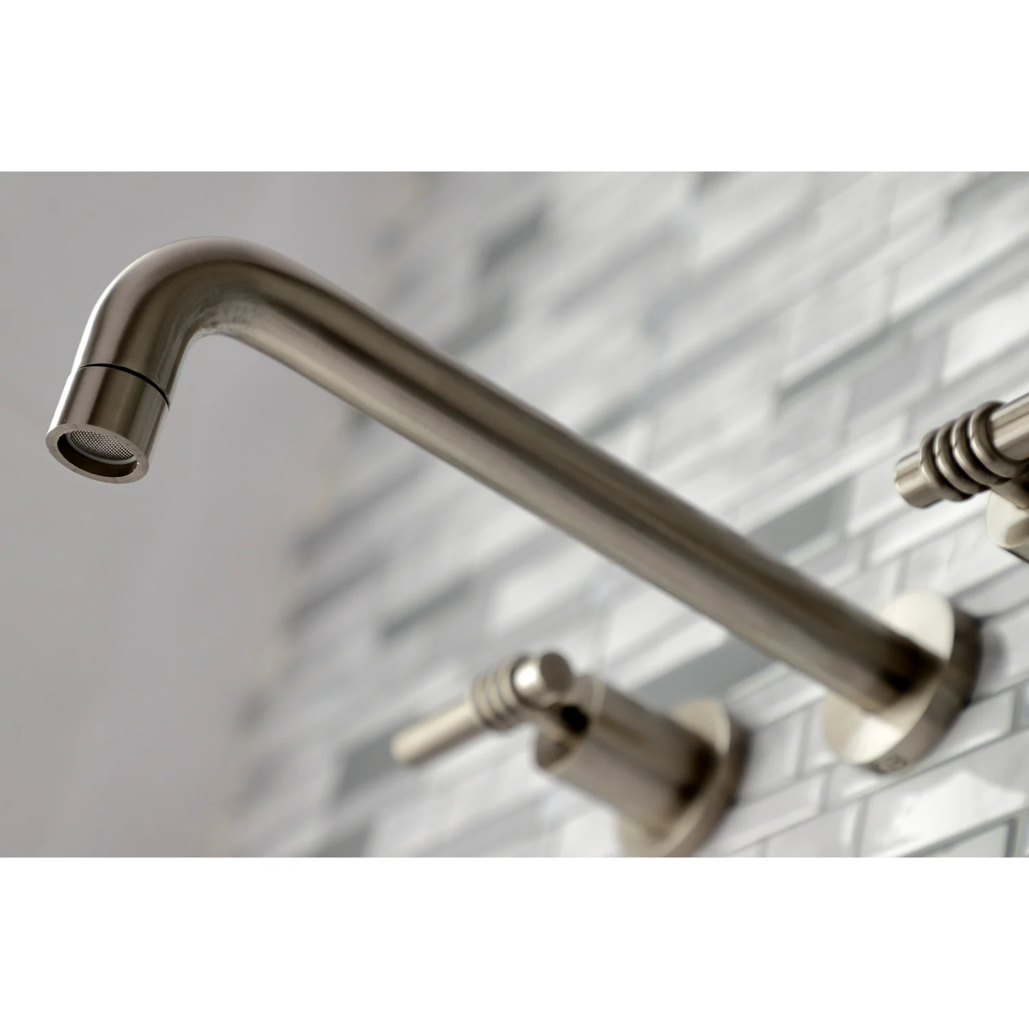Kingston Sona KS8028ML - Milano Two-Handle 3-Hole Wall Mount Tub Faucet, Brushed Nickel - Image 5