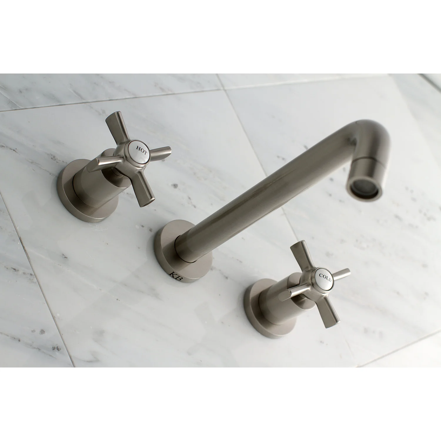Kingston Sona KS8028ZX - Millennium Two-Handle 3-Hole Wall Mount Tub Faucet, Brushed Nickel - Image 4
