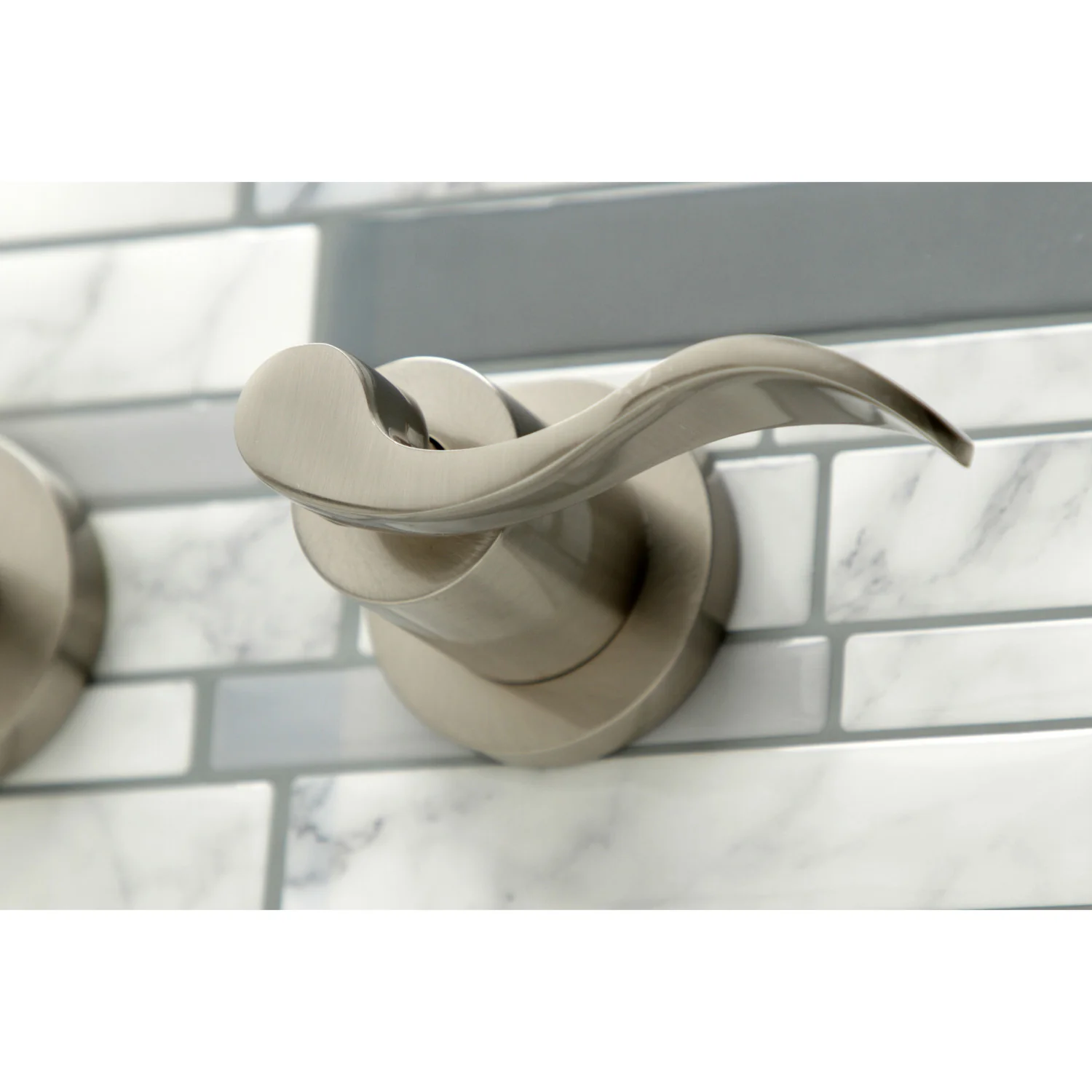 Kingston Sona KS8048DFL - NuWave Two-Handle 3-Hole Wall Mount Tub Faucet, Brushed Nickel - Image 2