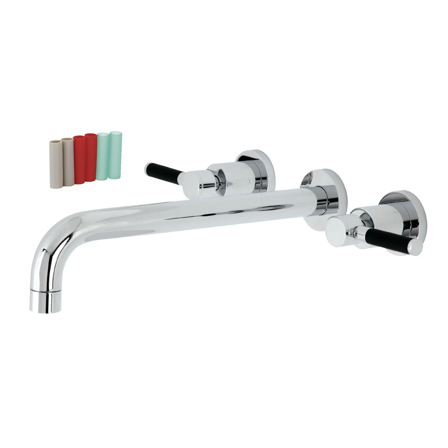 Kingston Sona KS8051DKL - Kaiser Two-Handle 3-Hole Wall Mount Tub Faucet, Polished Chrome
