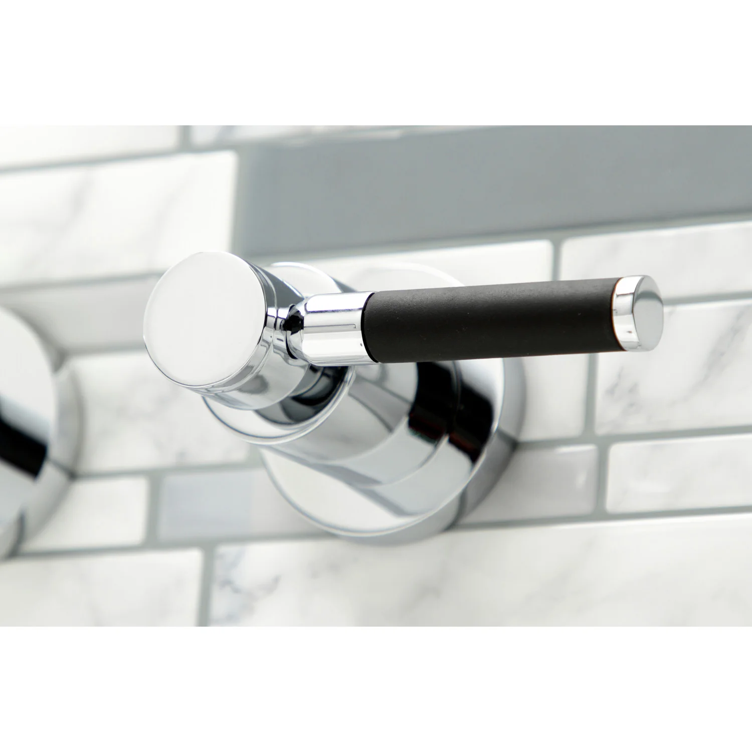 Kingston Sona KS8051DKL - Kaiser Two-Handle 3-Hole Wall Mount Tub Faucet, Polished Chrome - Image 2