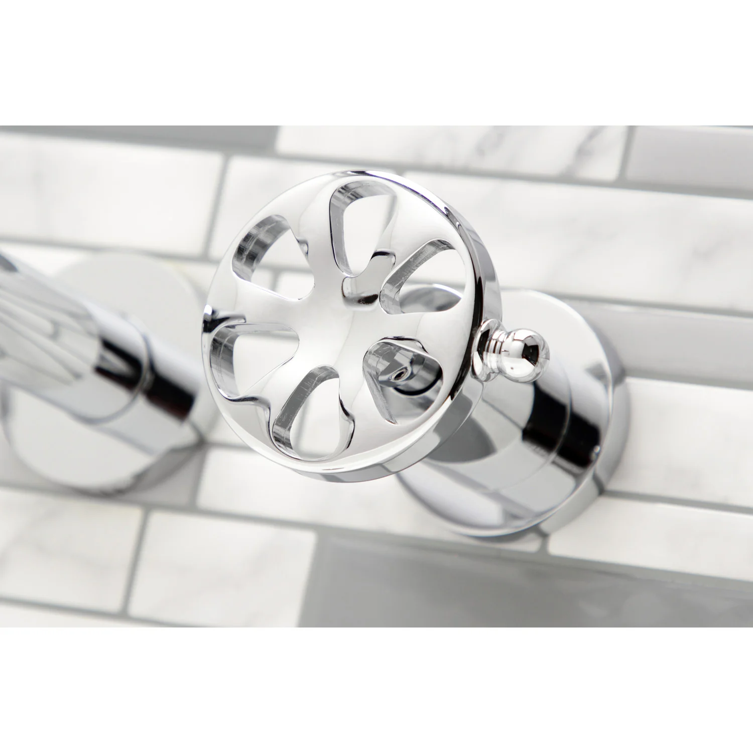 Kingston Sona KS8051RX - Belknap Two-Handle 3-Hole Wall Mount Tub Faucet, Polished Chrome - Image 2