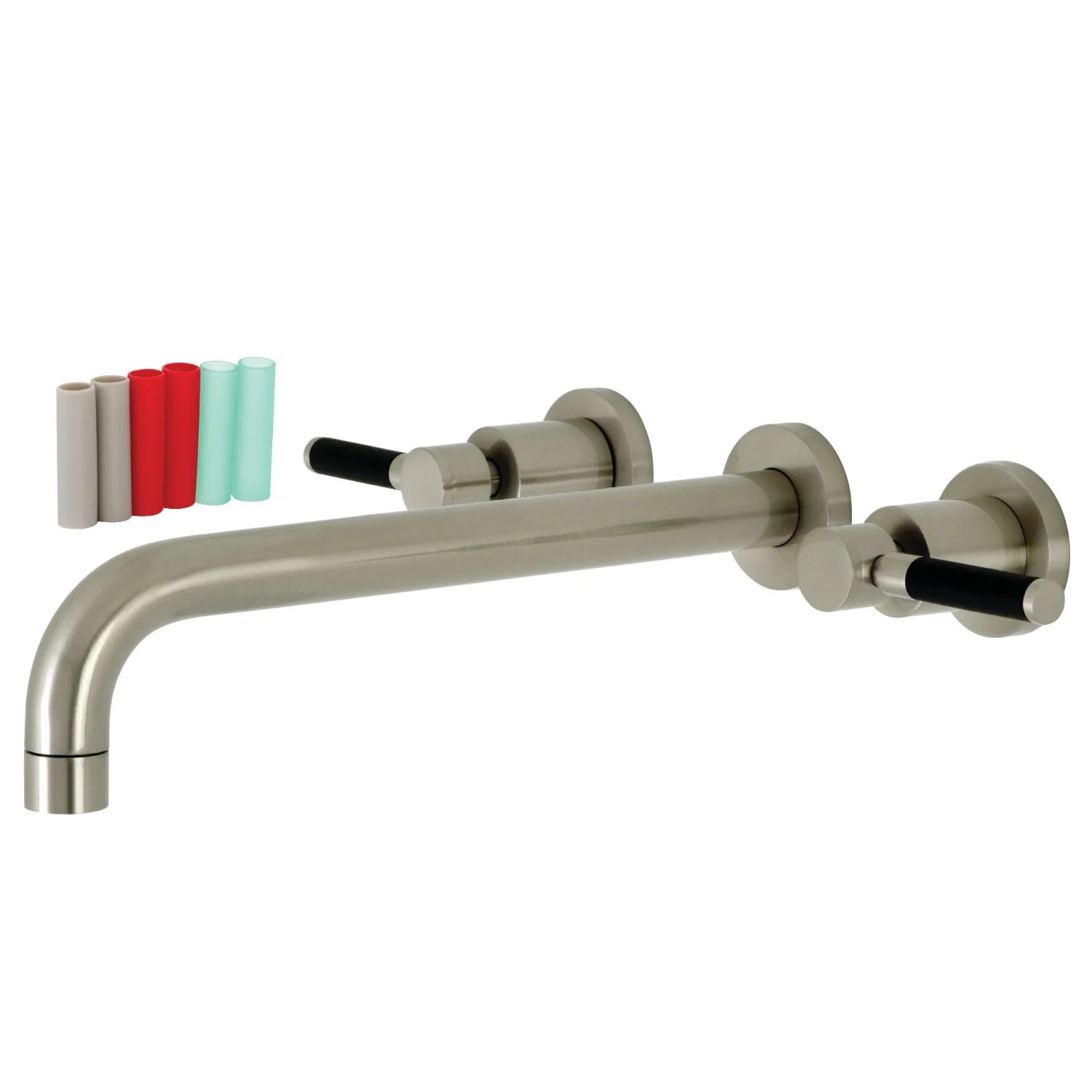 Kingston Sona KS8058DKL - Kaiser Two-Handle 3-Hole Wall Mount Tub Faucet, Brushed Nickel