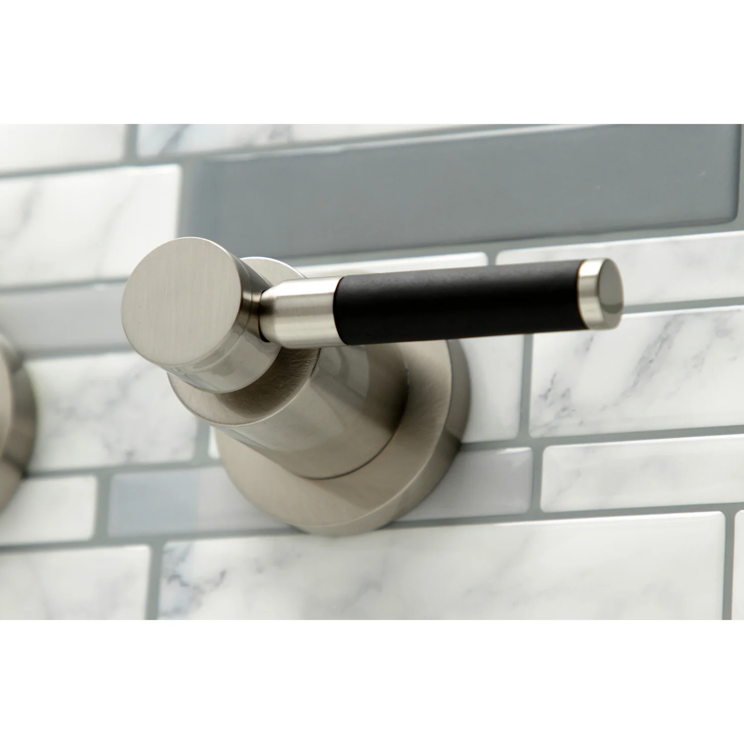 Kingston Sona KS8058DKL - Kaiser Two-Handle 3-Hole Wall Mount Tub Faucet, Brushed Nickel - Image 2