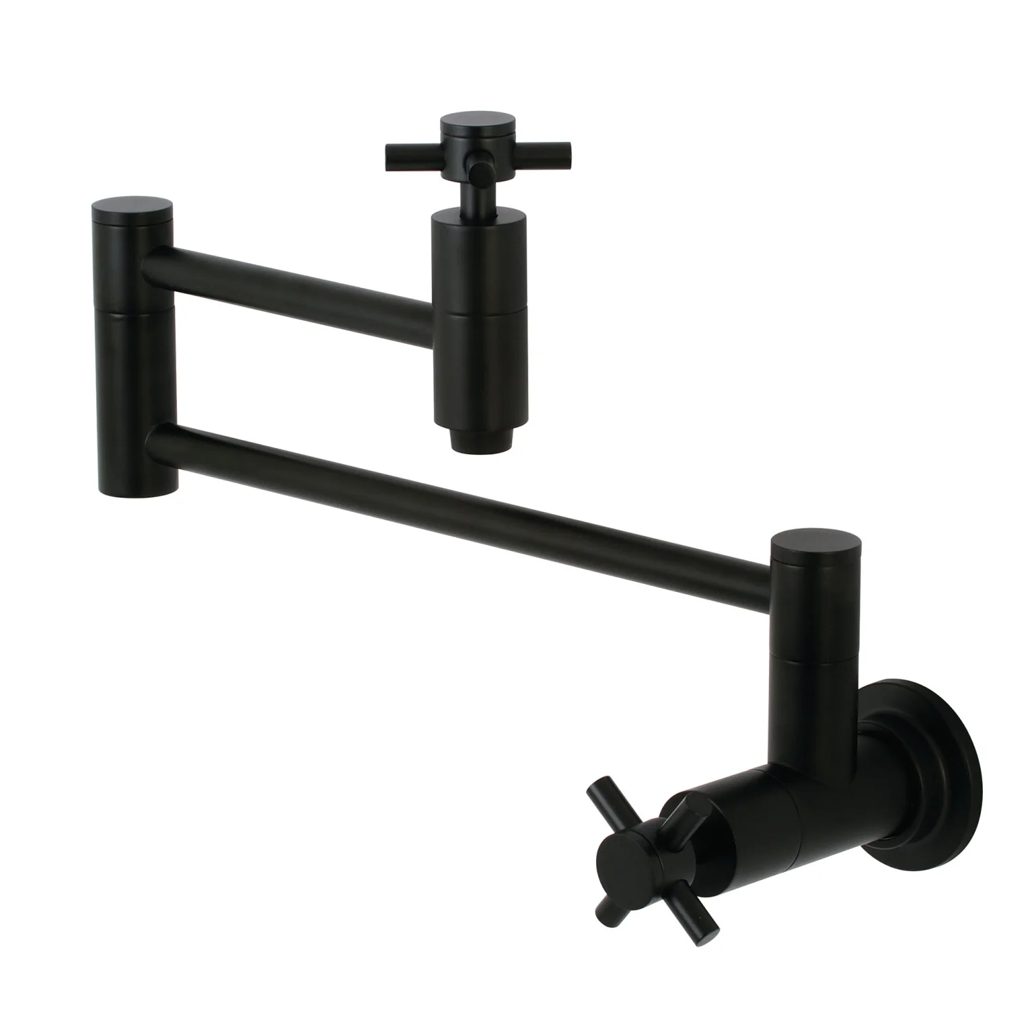 Kingston Sona KS8100DX - Concord Two-Handle 1-Hole Wall Mount Pot Filler Faucet, Matte Black