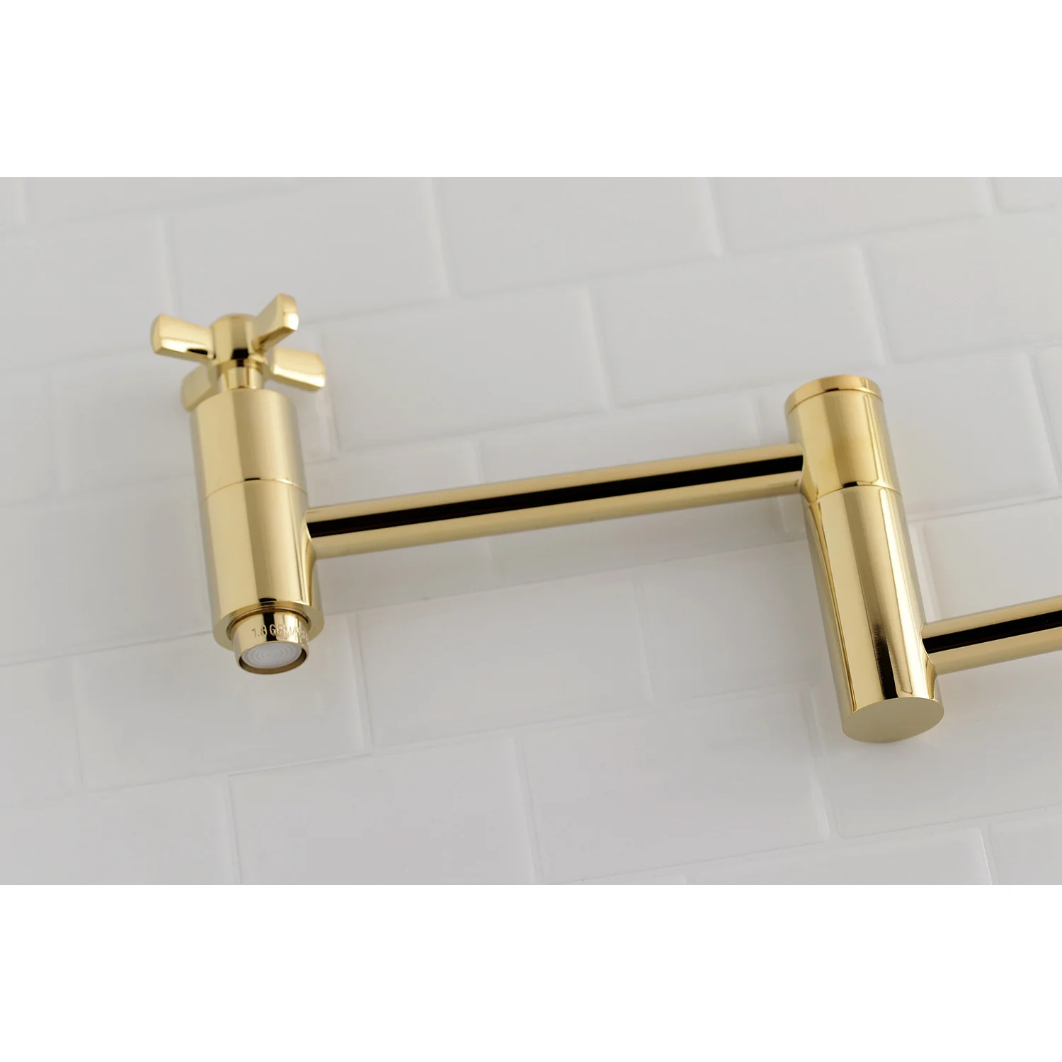 Kingston Sona KS8102ZX - Millennium Two-Handle 1-Hole Wall Mount Pot Filler Faucet, Polished Brass - Image 3