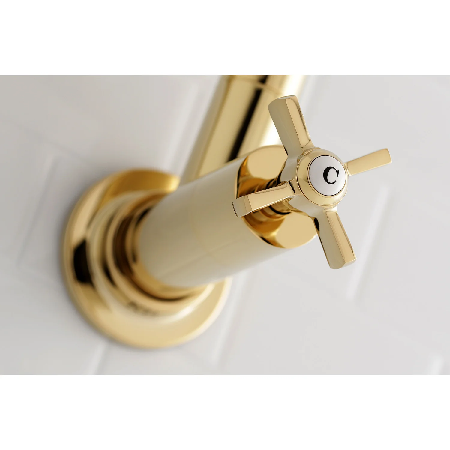 Kingston Sona KS8102ZX - Millennium Two-Handle 1-Hole Wall Mount Pot Filler Faucet, Polished Brass - Image 5