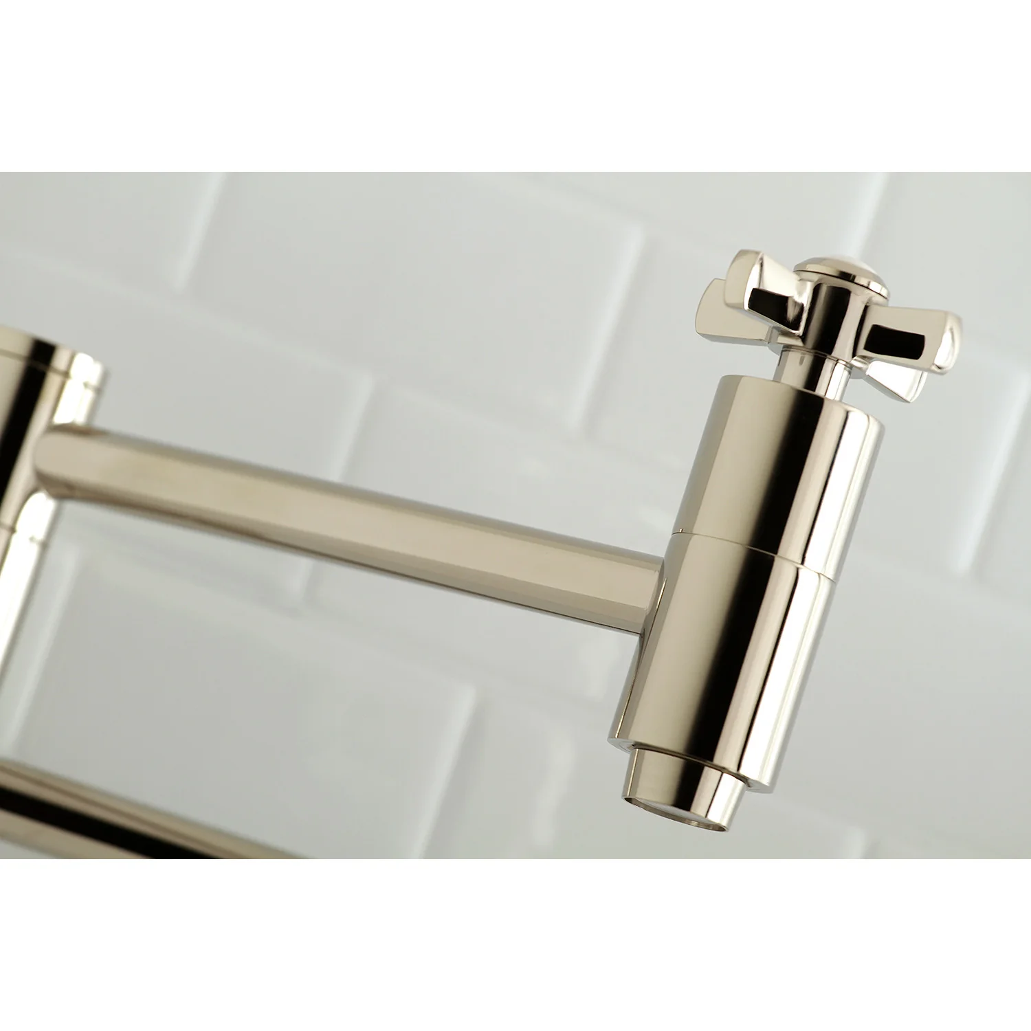 Kingston Sona KS8106ZX - Millennium Two-Handle 1-Hole Wall Mount Pot Filler Faucet, Polished Nickel - Image 4