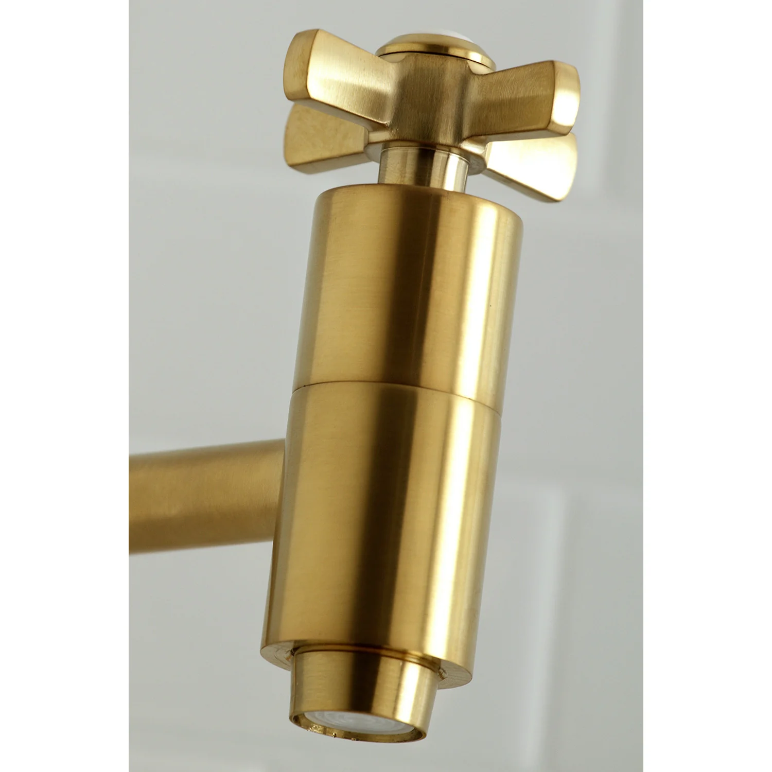 Kingston Sona KS8107ZX - Millennium Two-Handle 1-Hole Wall Mount Pot Filler Faucet, Brushed Brass - Image 5