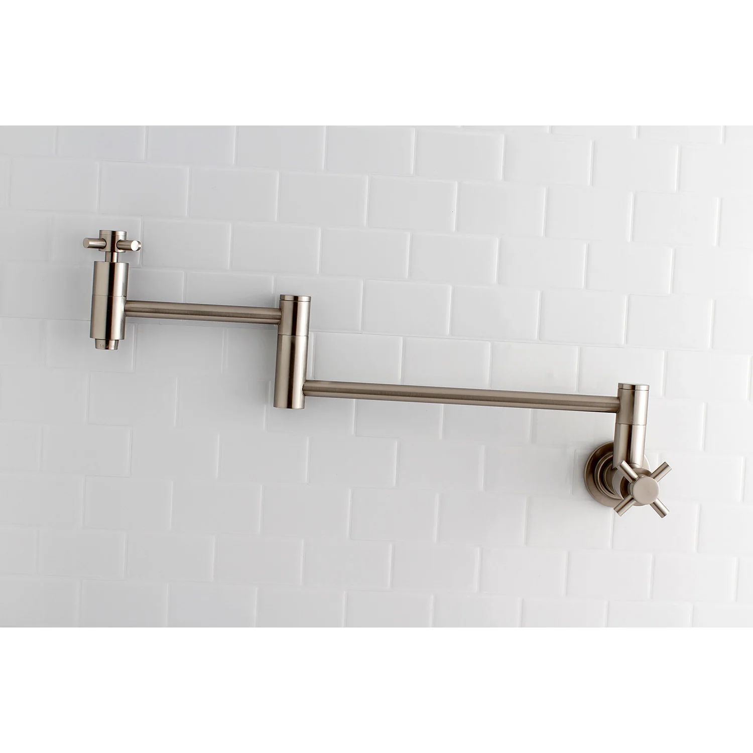 Kingston Sona KS8108DX - Concord Two-Handle 1-Hole Wall Mount Pot Filler Faucet, Brushed Nickel - Image 2