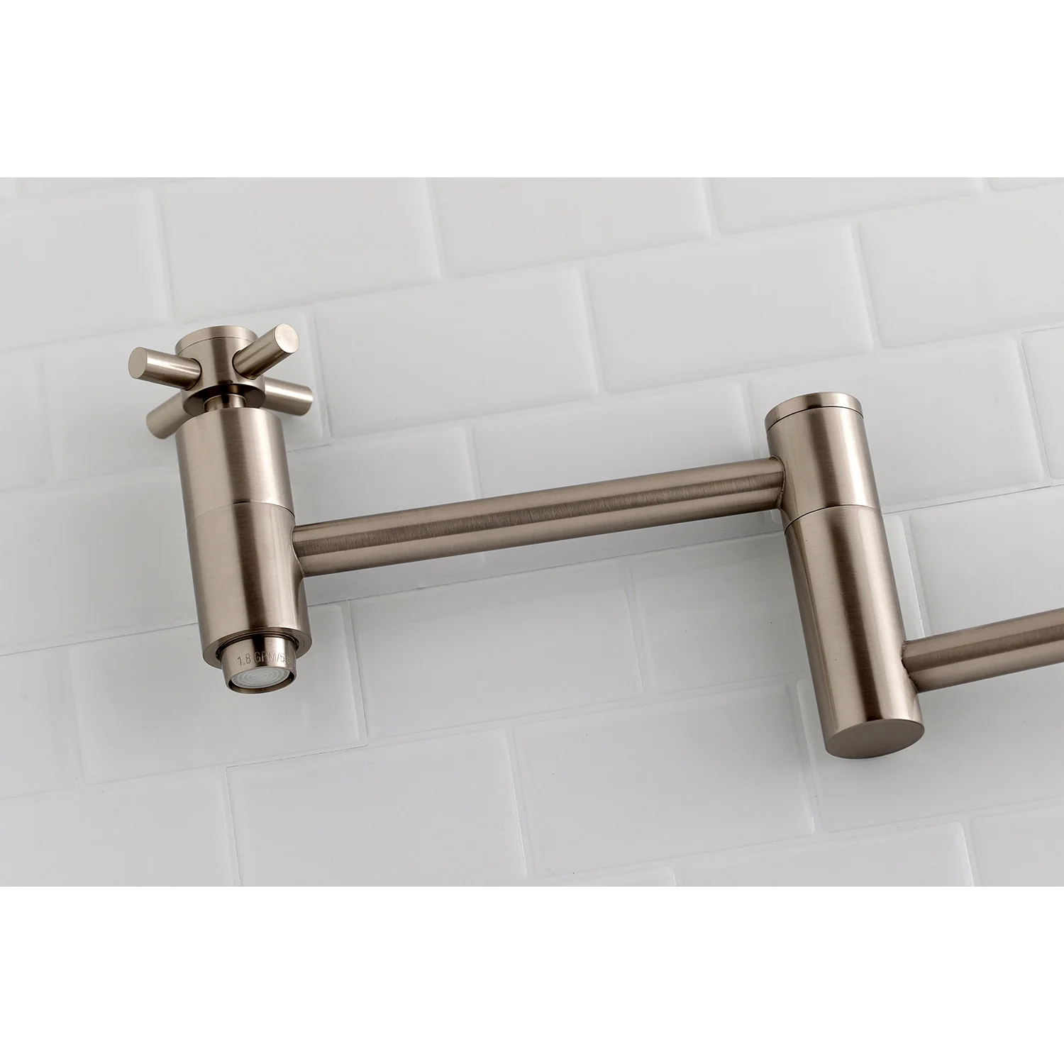 Kingston Sona KS8108DX - Concord Two-Handle 1-Hole Wall Mount Pot Filler Faucet, Brushed Nickel - Image 3