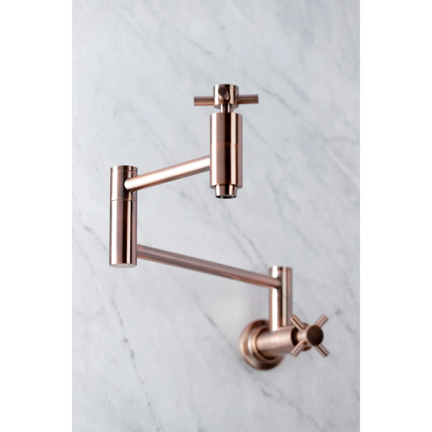 Kingston Sona KS810DXAC - Concord Two-Handle 1-Hole Wall Mount Pot Filler Faucet, Antique Copper - Image 3
