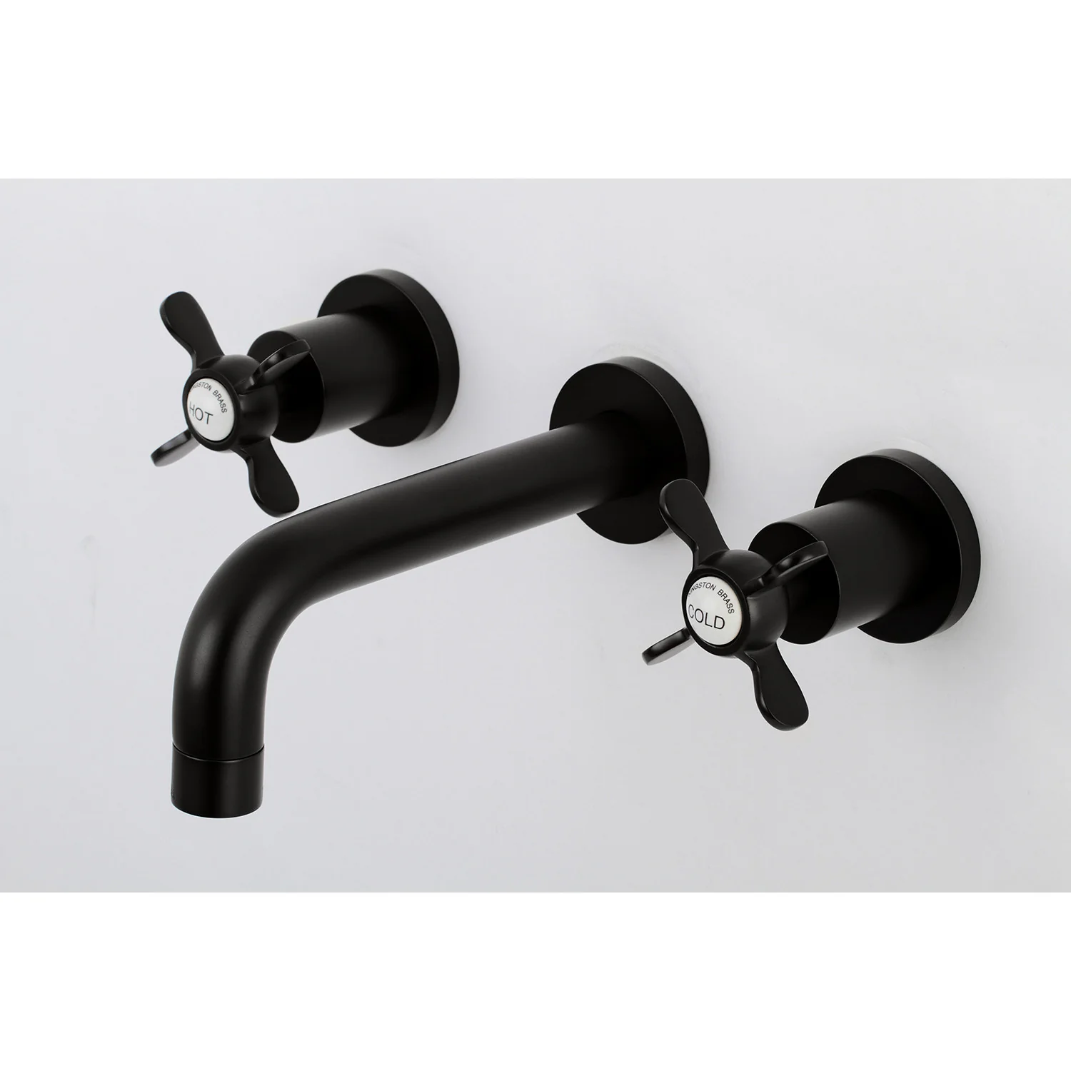 Kingston Sona KS8120BEX - Essex Double-Handle 3-Hole Wall Mount Bathroom Faucet, Matte Black - Image 2