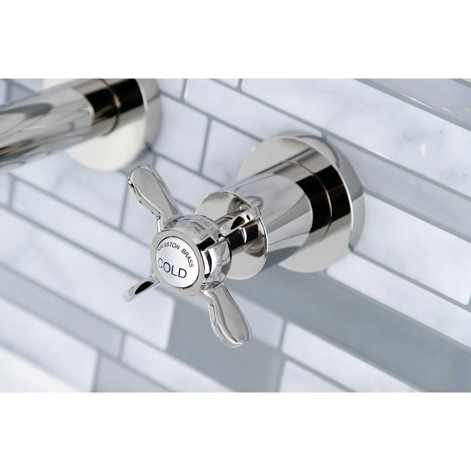 Kingston Sona KS8126BEX - Essex Double-Handle 3-Hole Wall Mount Bathroom Faucet, Polished Nickel - Image 7