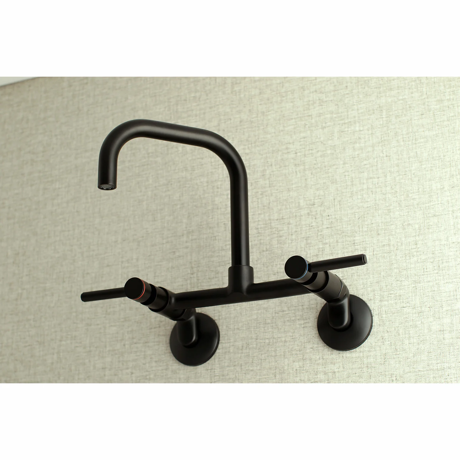 Kingston Sona KS813MB - Concord Two-Handle 2-Hole Wall Mount Bridge Kitchen Faucet, Matte Black - Image 2
