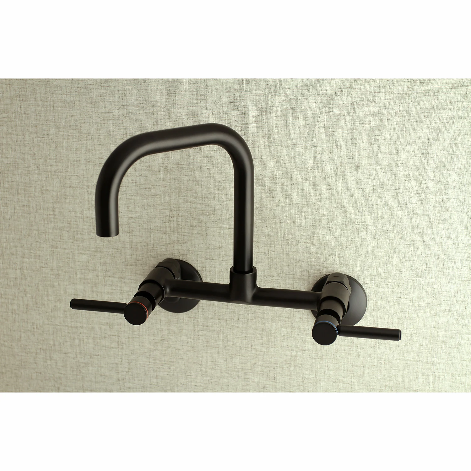 Kingston Sona KS813MB - Concord Two-Handle 2-Hole Wall Mount Bridge Kitchen Faucet, Matte Black - Image 3