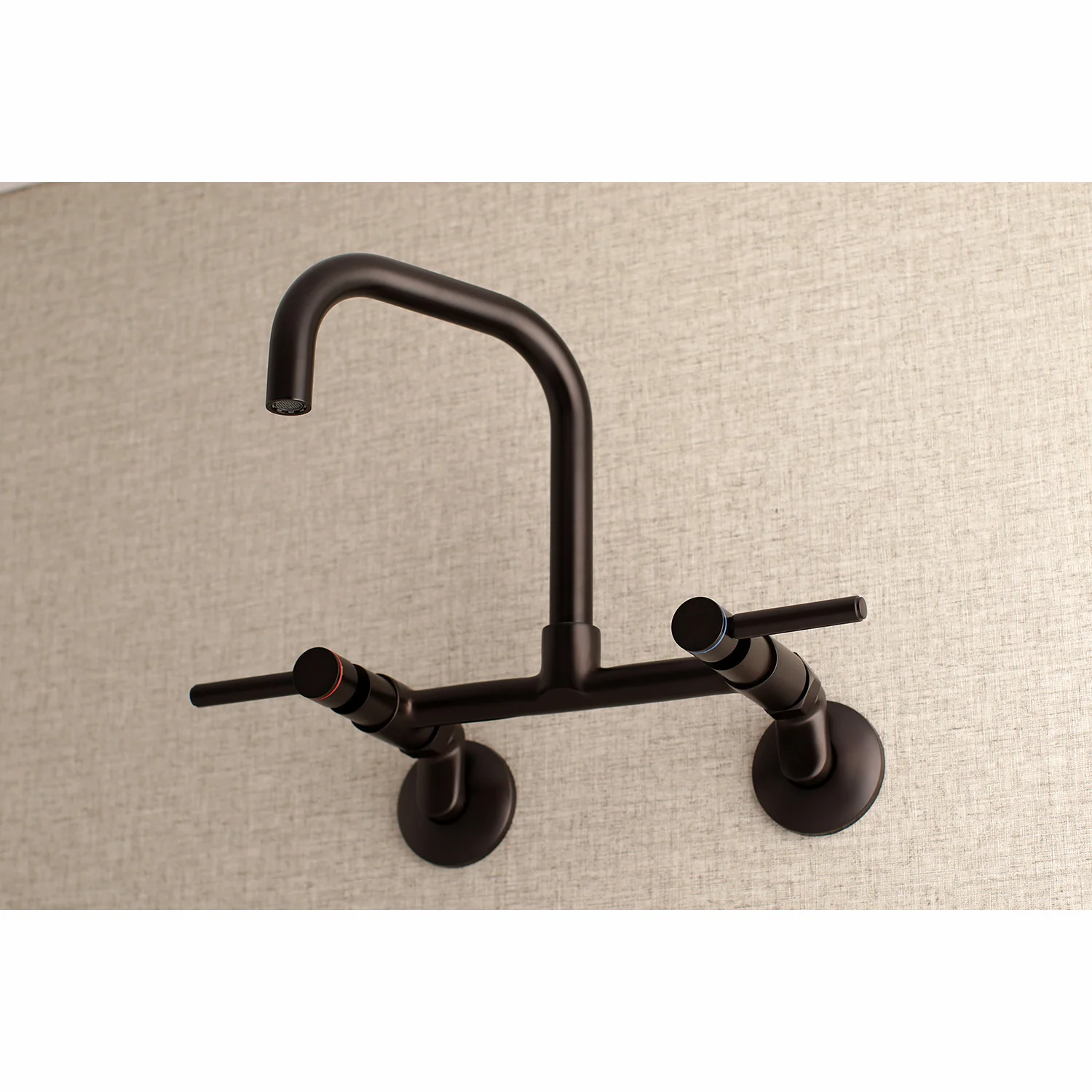 Kingston Sona KS813ORB - Concord Two-Handle 2-Hole Wall Mount Bridge Kitchen Faucet, Oil Rubbed Bronze - Image 2
