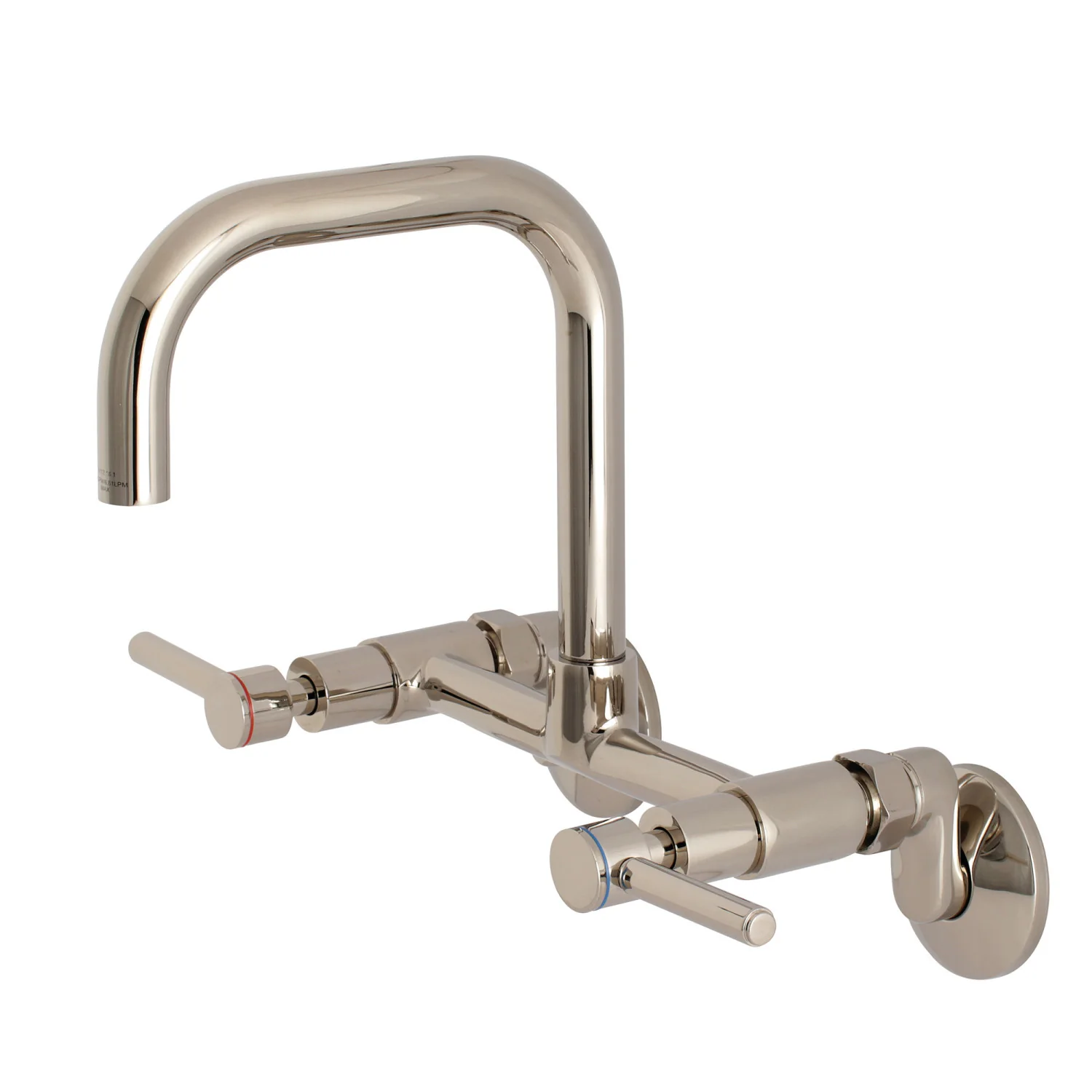 Kingston Sona KS813PN - Concord Two-Handle 2-Hole Wall Mount Bridge Kitchen Faucet, Polished Nickel