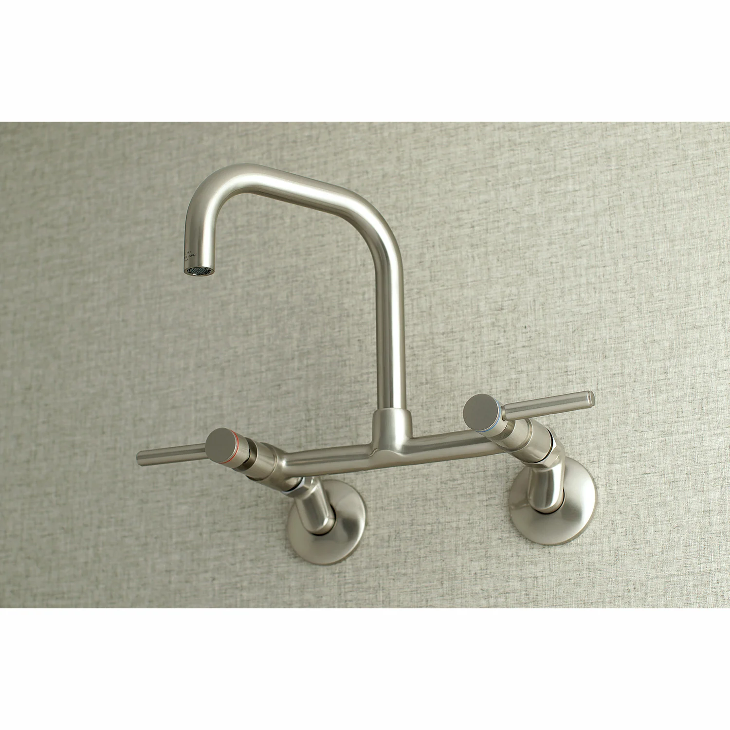 Kingston Sona KS813SN - Concord Two-Handle 2-Hole Wall Mount Bridge Kitchen Faucet, Brushed Nickel - Image 2