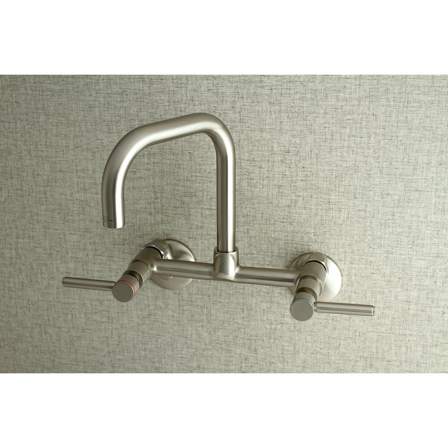 Kingston Sona KS813SN - Concord Two-Handle 2-Hole Wall Mount Bridge Kitchen Faucet, Brushed Nickel - Image 3