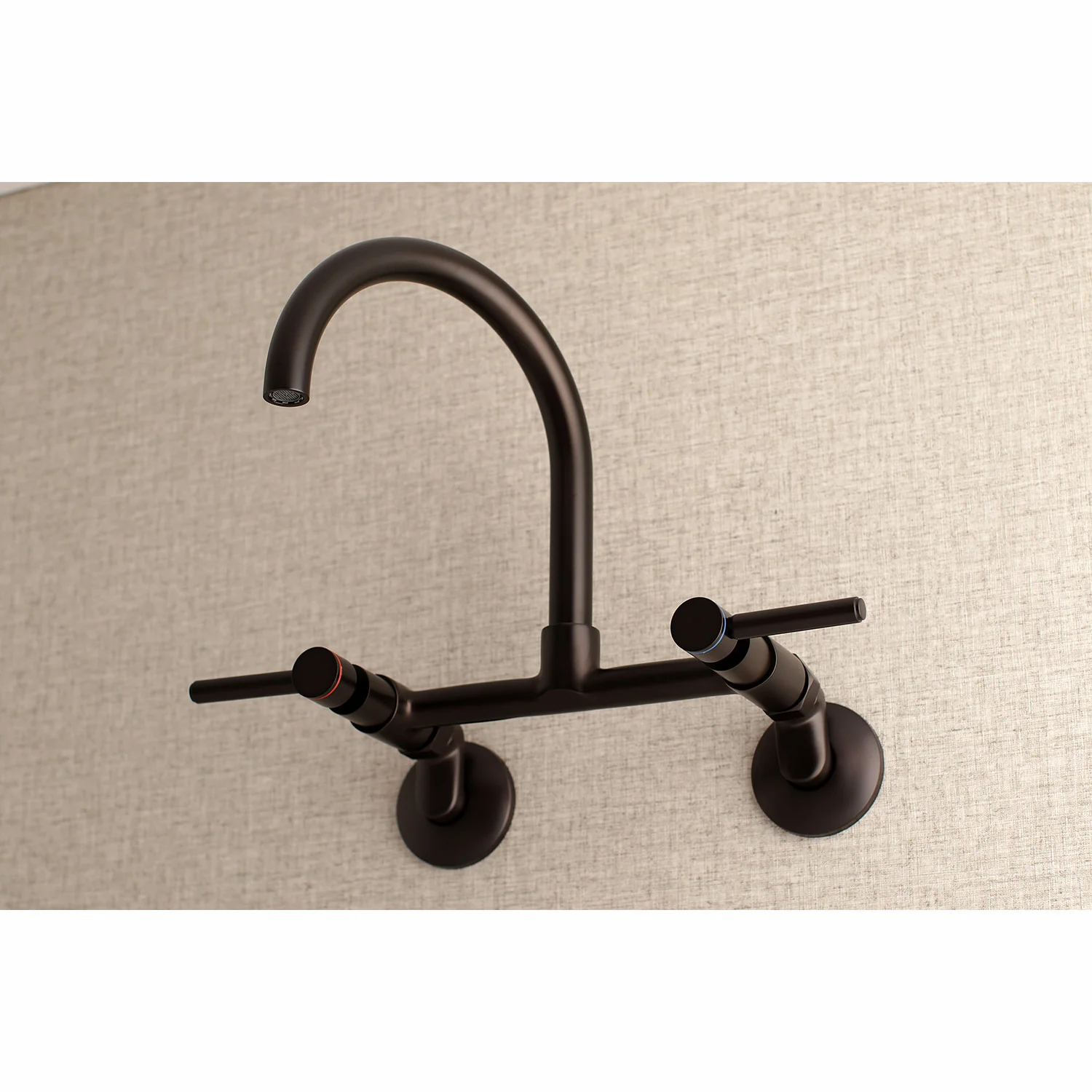 Kingston Sona KS814ORB - Concord Two-Handle 2-Hole Wall Mount Bridge Kitchen Faucet, Oil Rubbed Bronze - Image 2