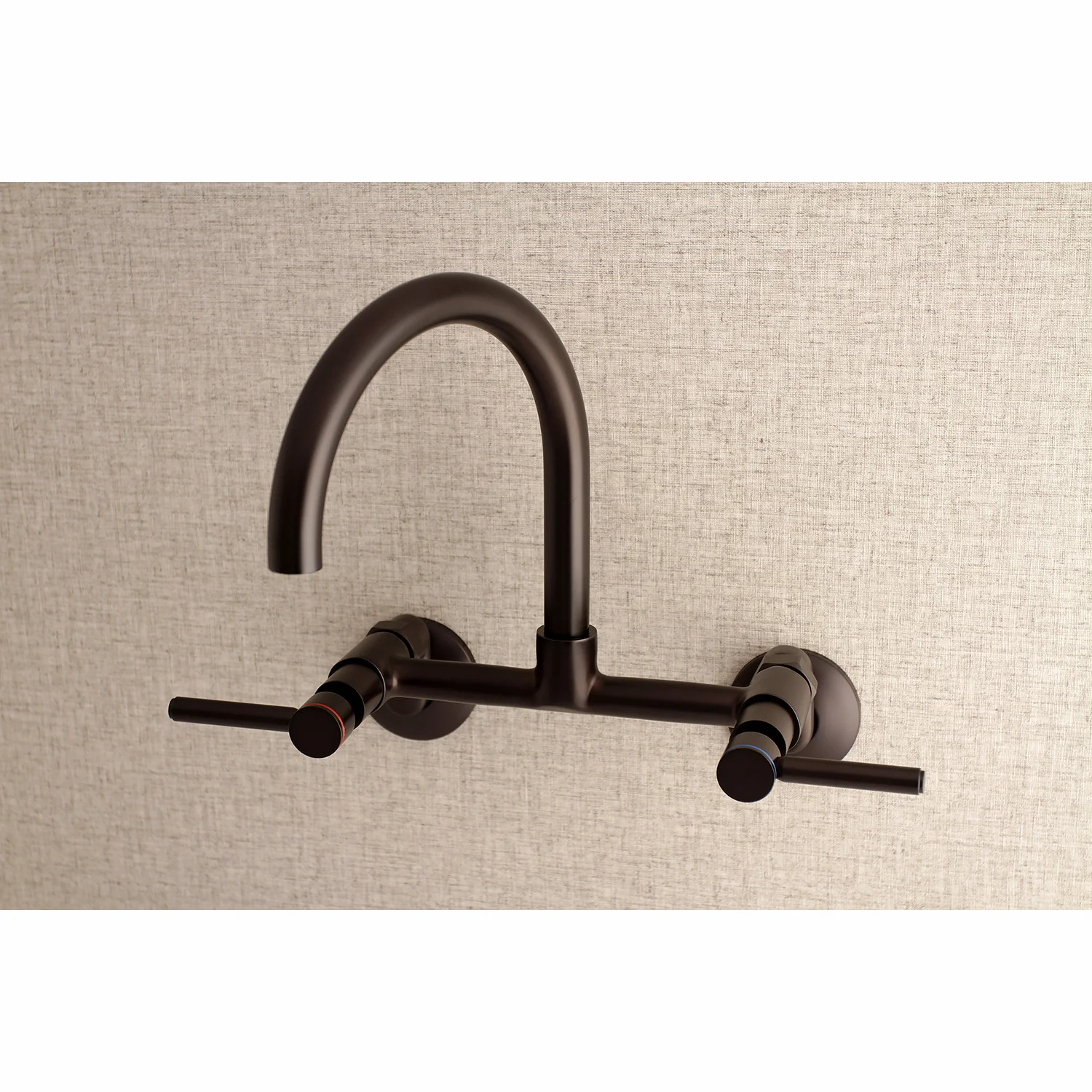 Kingston Sona KS814ORB - Concord Two-Handle 2-Hole Wall Mount Bridge Kitchen Faucet, Oil Rubbed Bronze - Image 3