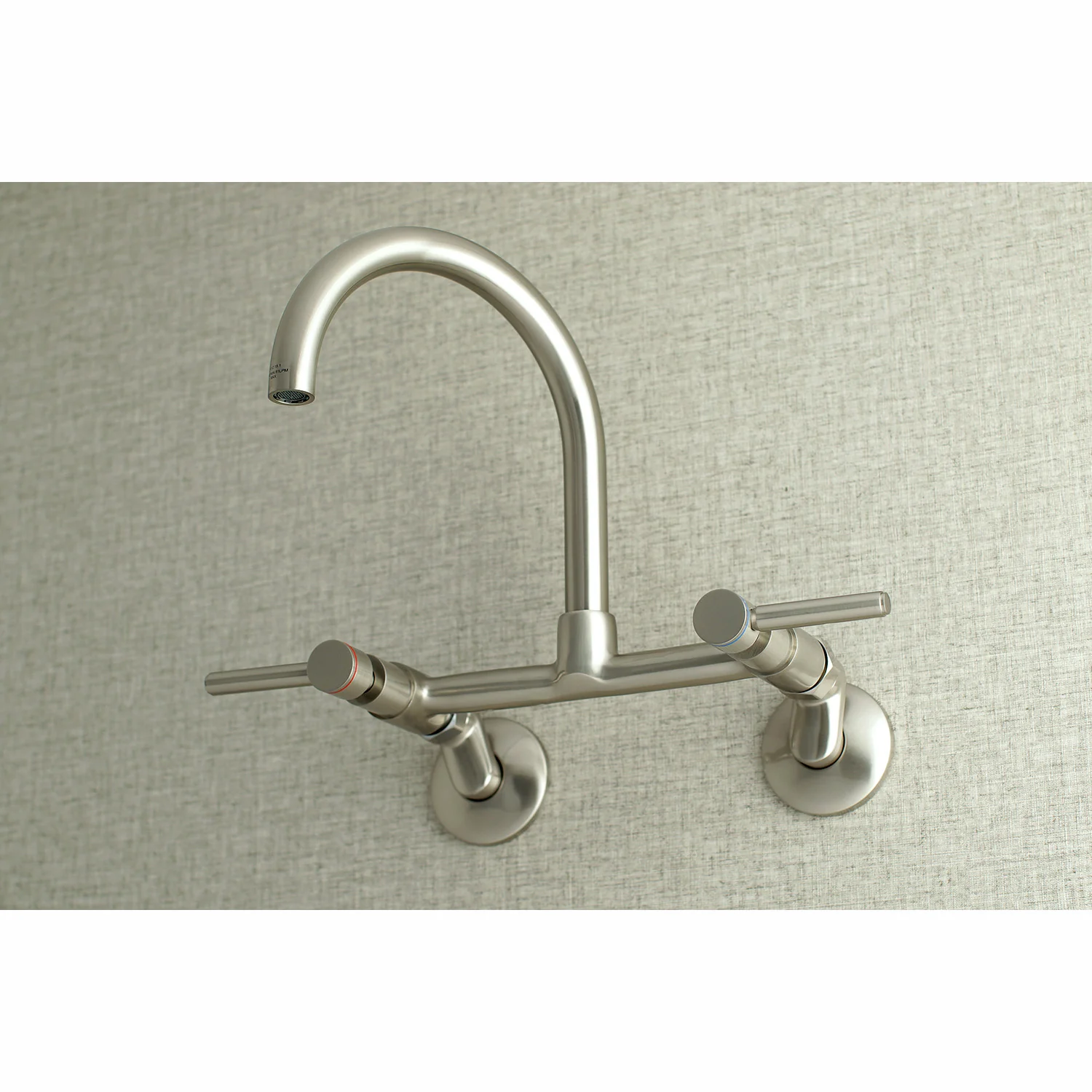 Kingston Sona KS814SN - Concord Two-Handle 2-Hole Wall Mount Bridge Kitchen Faucet, Brushed Nickel - Image 2