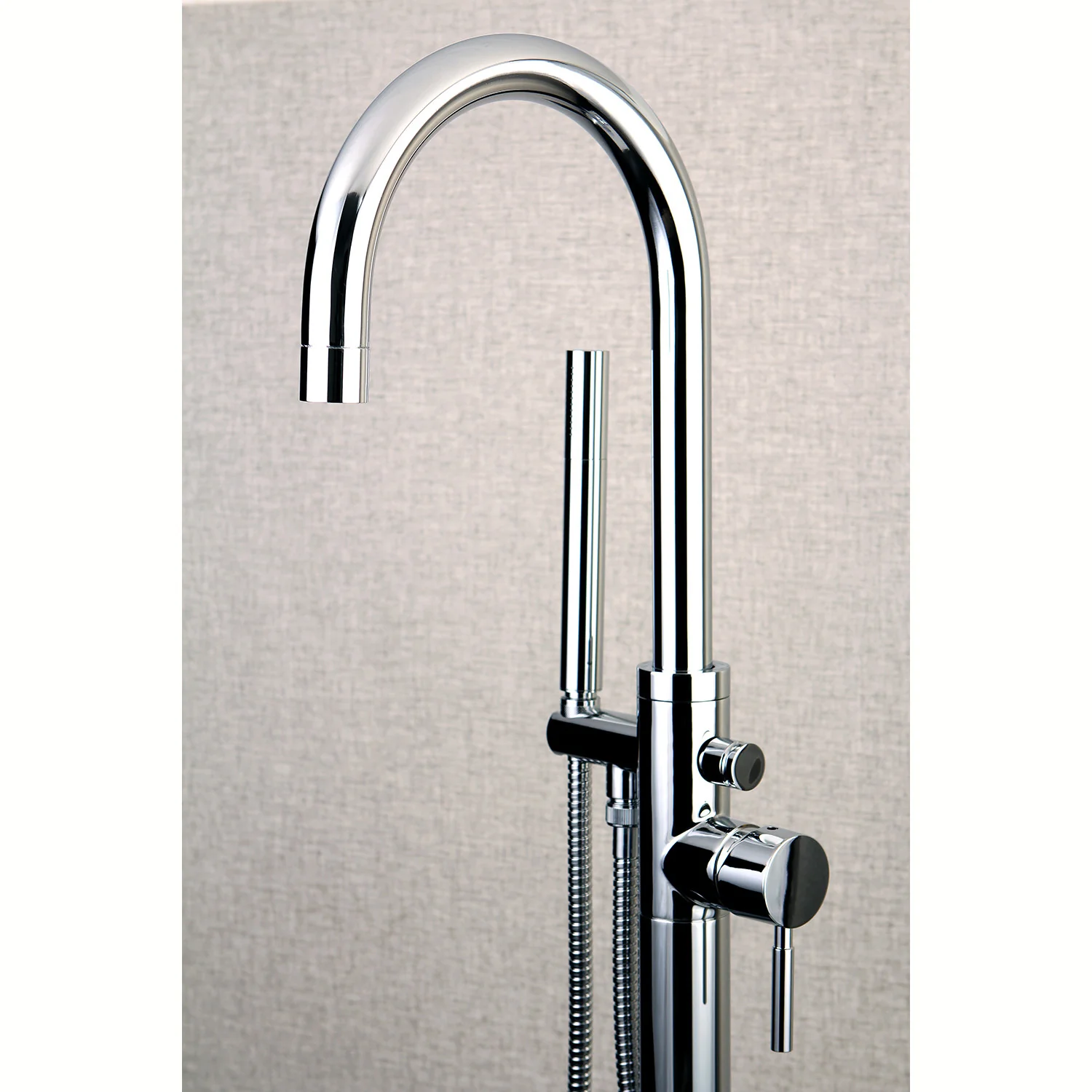 Kingston Sona KS8151DL - Concord Single-Handle 1-Hole Freestanding Tub Faucet with Hand Shower, Polished Chrome - Image 2