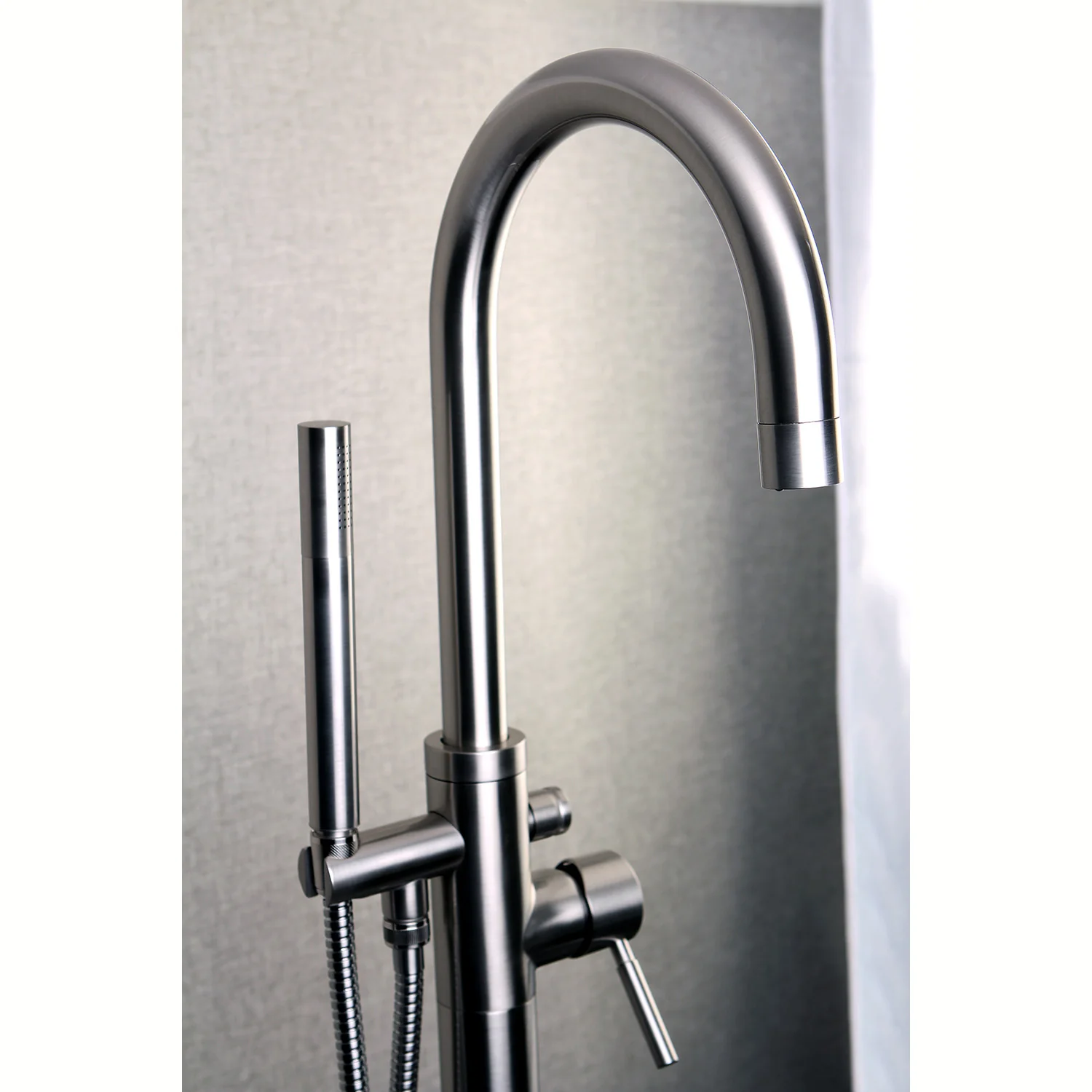 Kingston Sona KS8158DL - Concord Single-Handle 1-Hole Freestanding Tub Faucet with Hand Shower, Brushed Nickel - Image 2