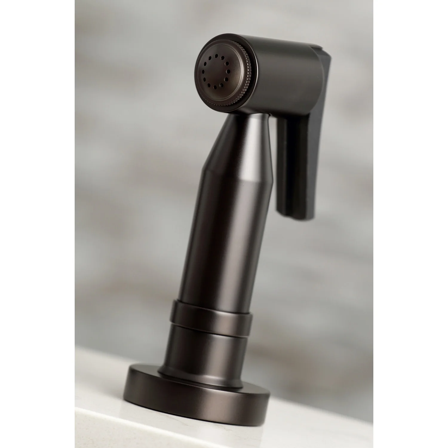 Kingston Sona KS8275DKLBS - Kaiser Two-Handle 4-Hole Deck Mount Bridge Kitchen Faucet with Brass Sprayer, Oil Rubbed Bronze - Image 3