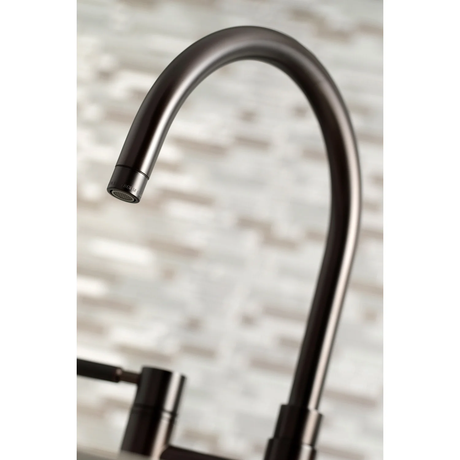 Kingston Sona KS8275DKLBS - Kaiser Two-Handle 4-Hole Deck Mount Bridge Kitchen Faucet with Brass Sprayer, Oil Rubbed Bronze - Image 4
