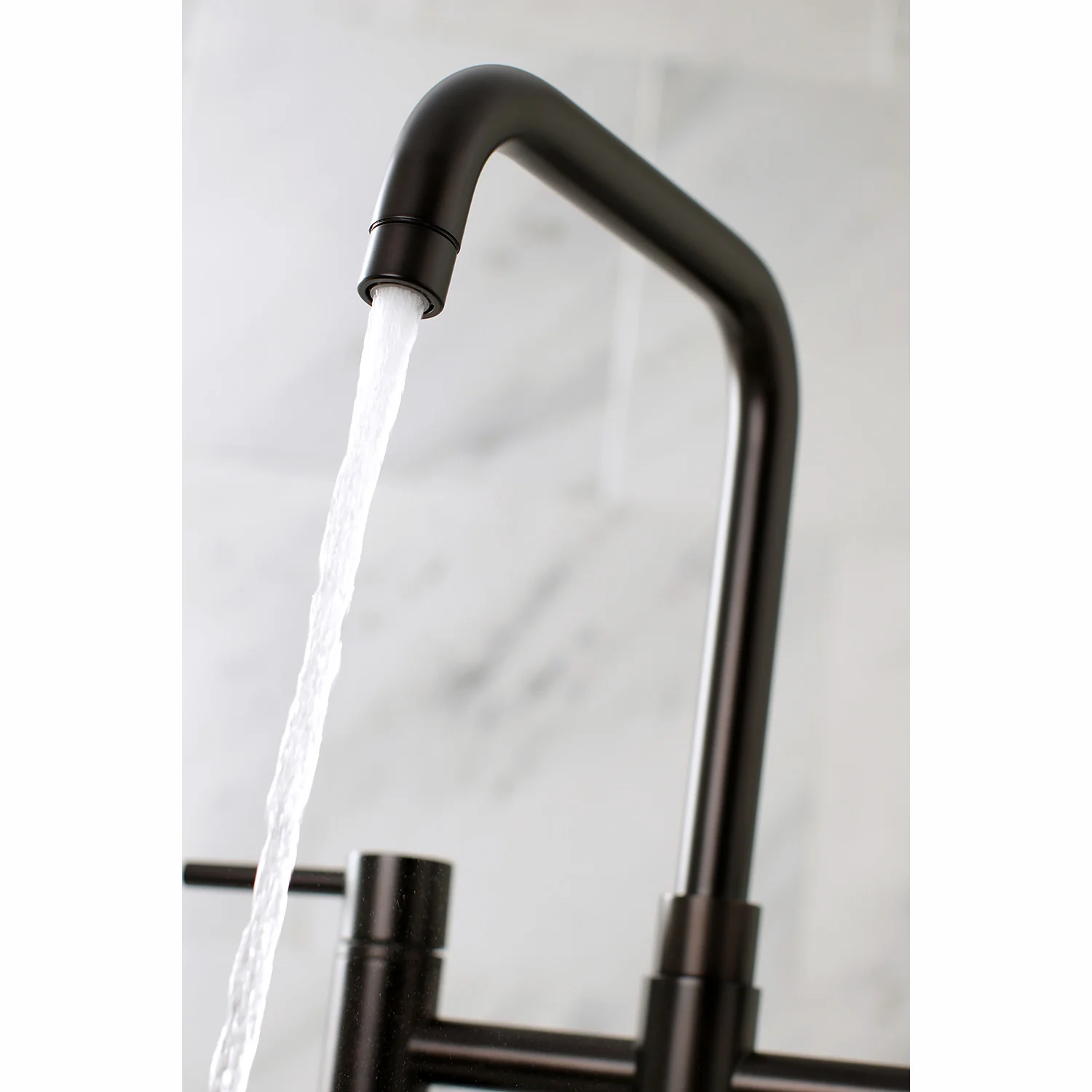 Kingston Sona KS8285DLBS - Concord Two-Handle 4-Hole Deck Mount Bridge Kitchen Faucet with Brass Sprayer, Oil Rubbed Bronze - Image 6
