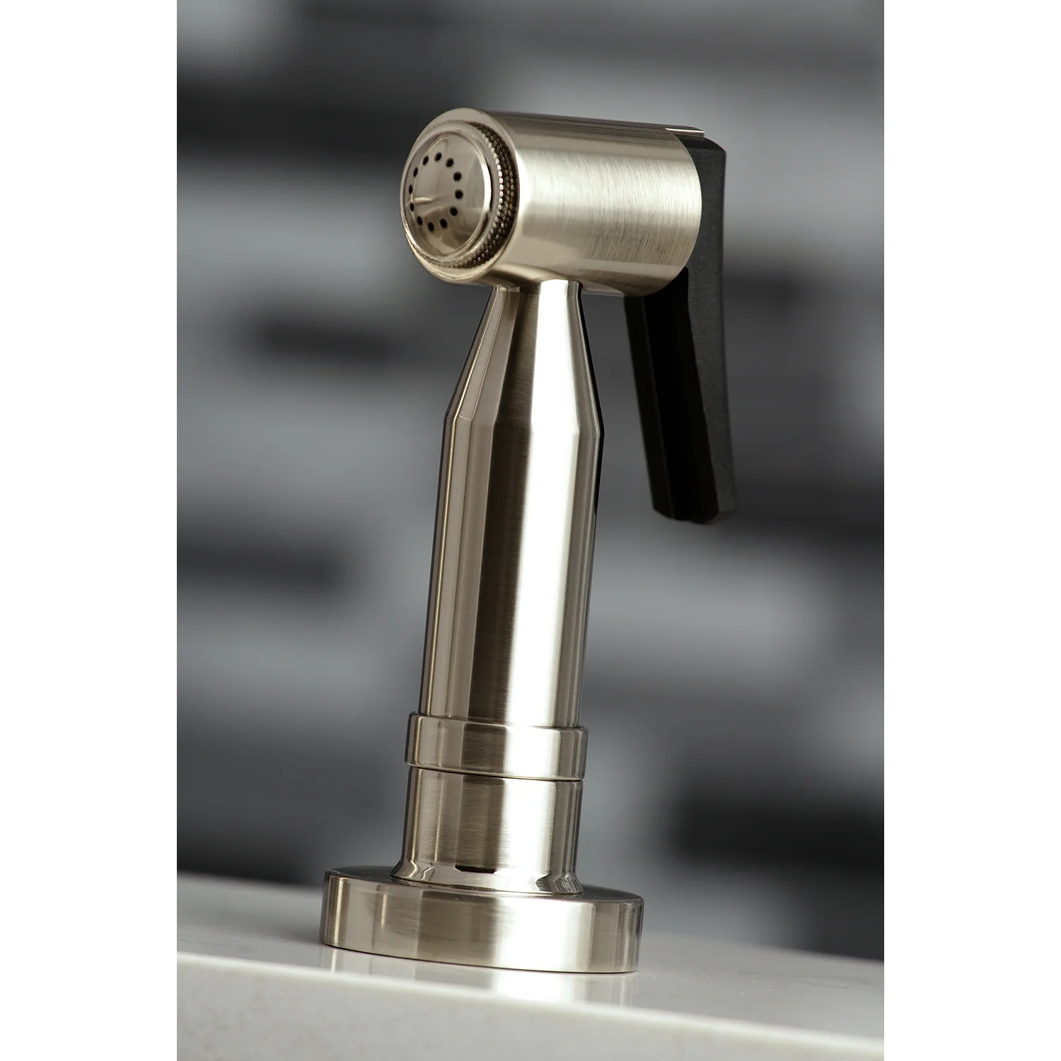 Kingston Sona KS8288DLBS - Concord Two-Handle 4-Hole Deck Mount Bridge Kitchen Faucet with Brass Sprayer, Brushed Nickel - Image 9