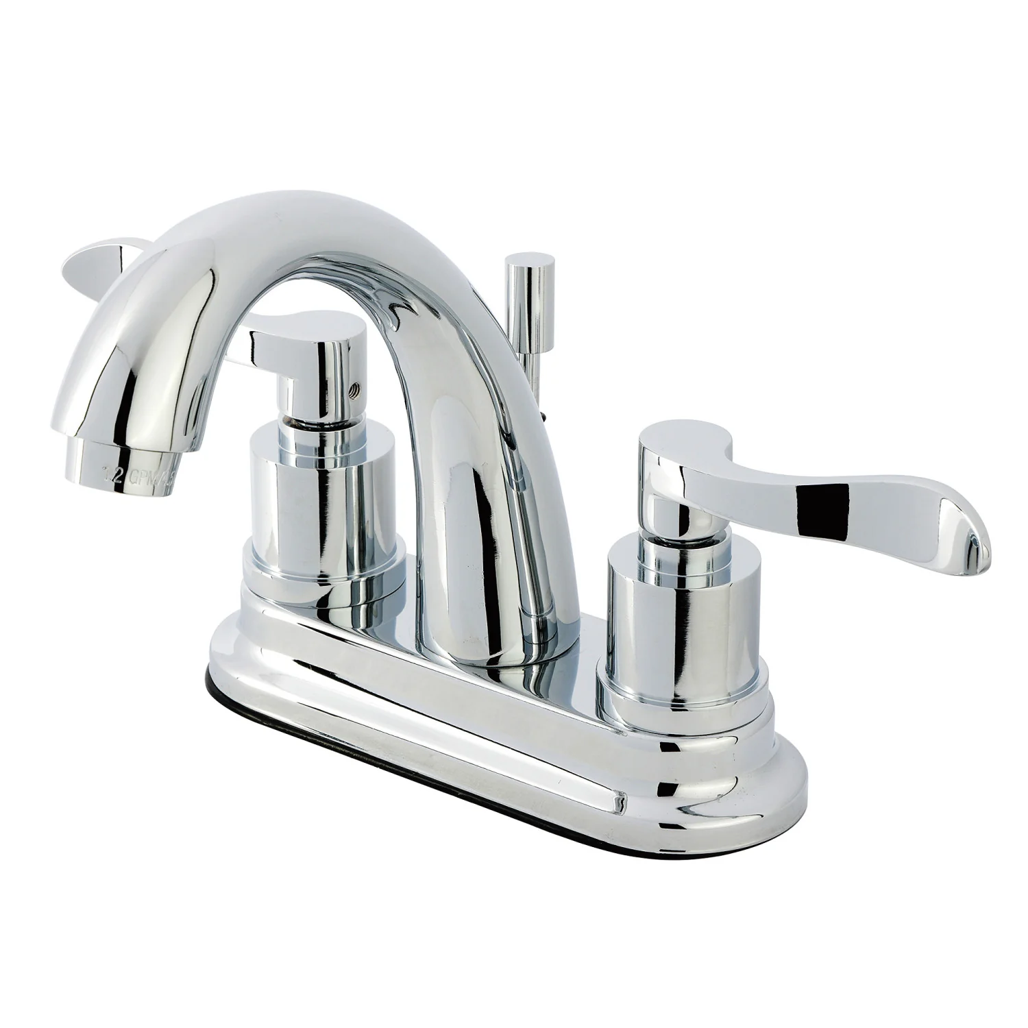 Kingston Tulare KS8611DFL Double-Handle 3-Hole Deck Mount 4-Inch Centerset Bathroom Faucet with Brass Pop-Up, Polished Chrome