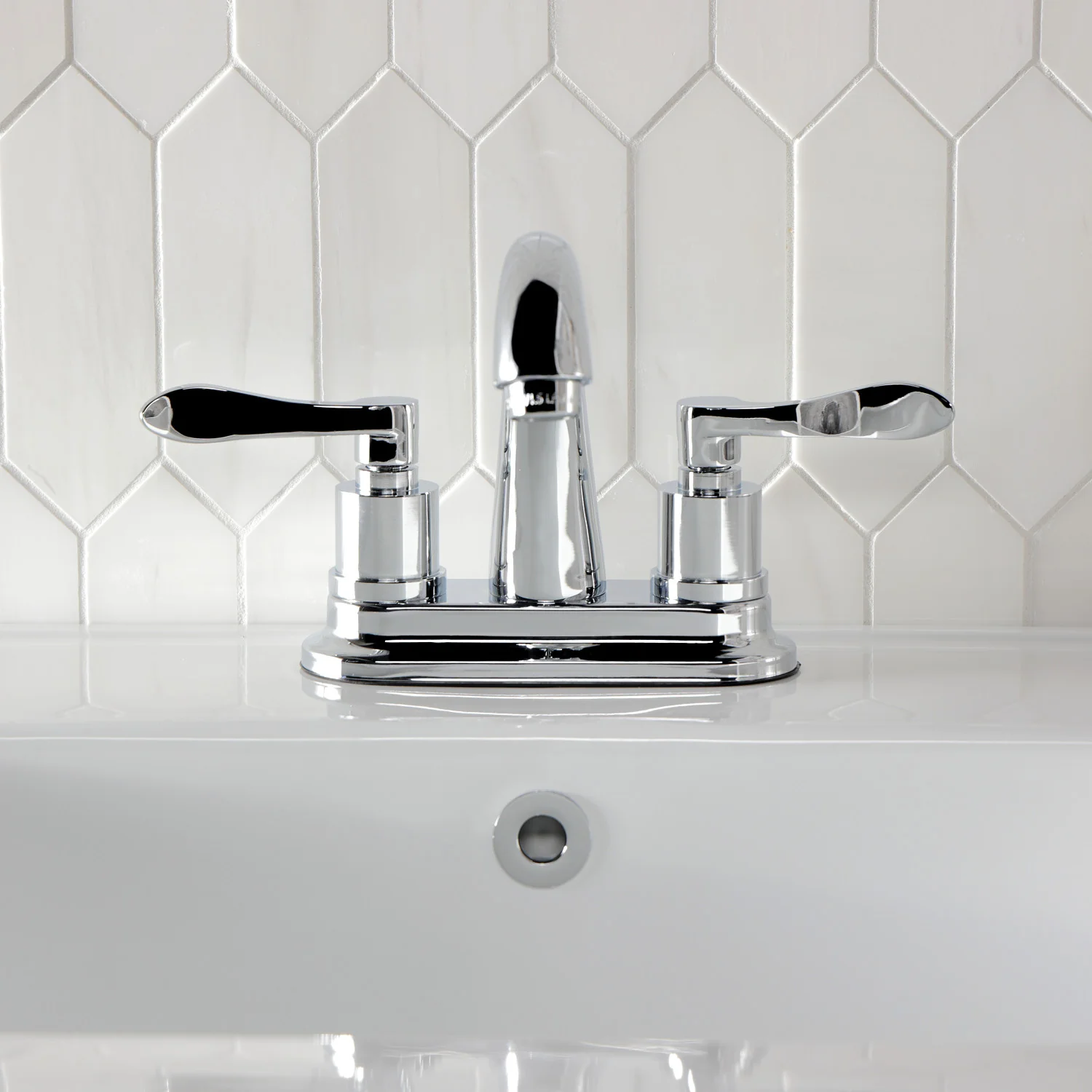 Kingston Tulare KS8611DFL Double-Handle 3-Hole Deck Mount 4-Inch Centerset Bathroom Faucet with Brass Pop-Up, Polished Chrome - Image 3