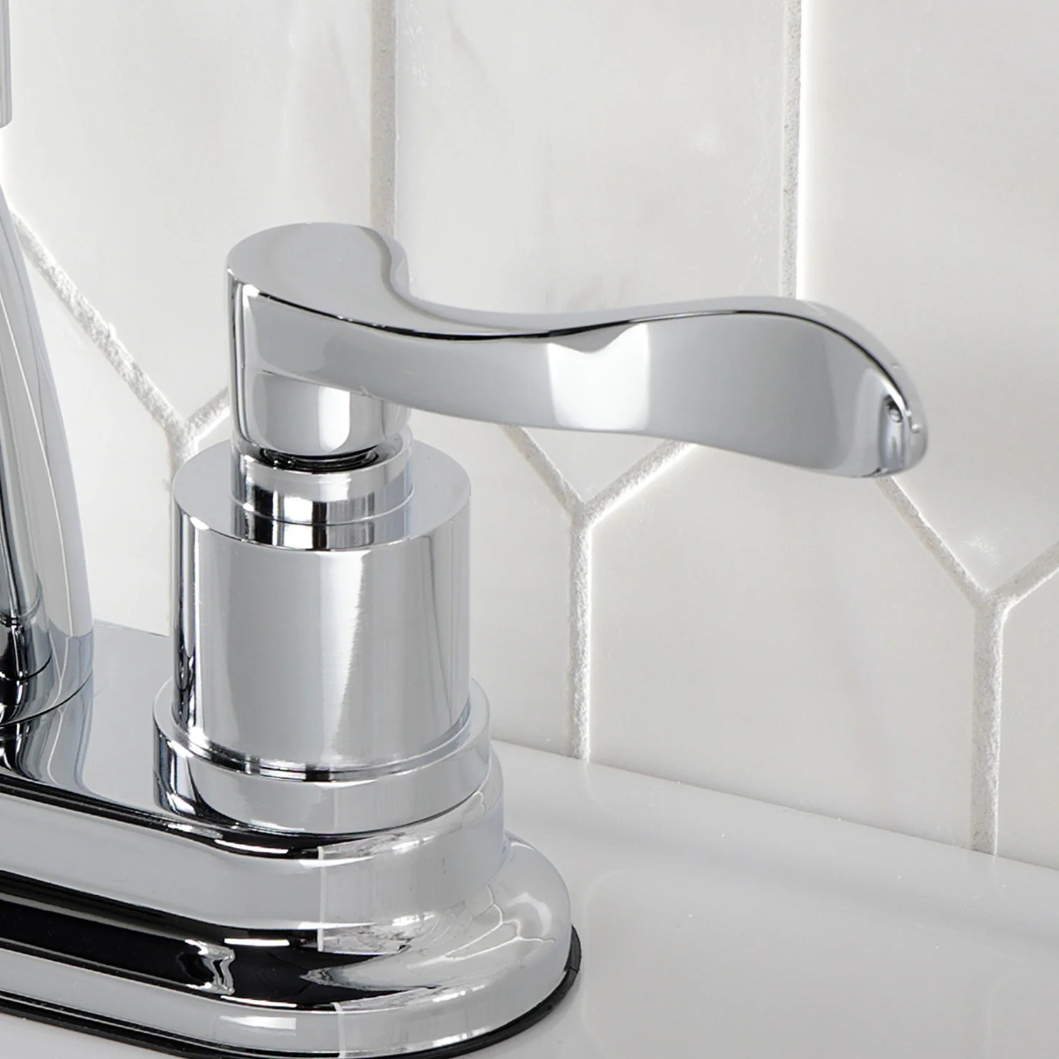 Kingston Tulare KS8611DFL Double-Handle 3-Hole Deck Mount 4-Inch Centerset Bathroom Faucet with Brass Pop-Up, Polished Chrome - Image 5