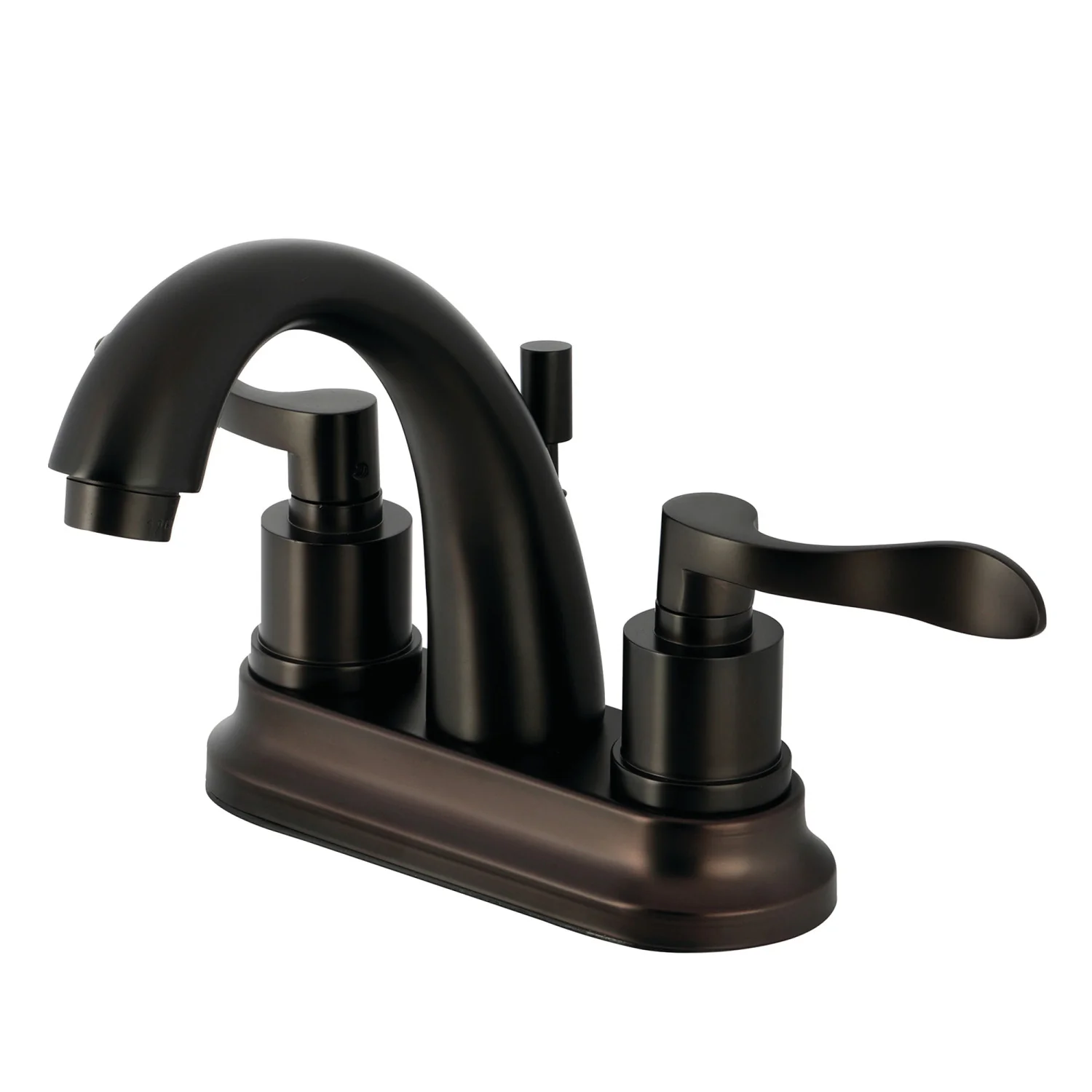 Kingston Tulare KS8615DFL Double-Handle 3-Hole Deck Mount 4-Inch Centerset Bathroom Faucet with Brass Pop-Up, Oil Rubbed Bronze