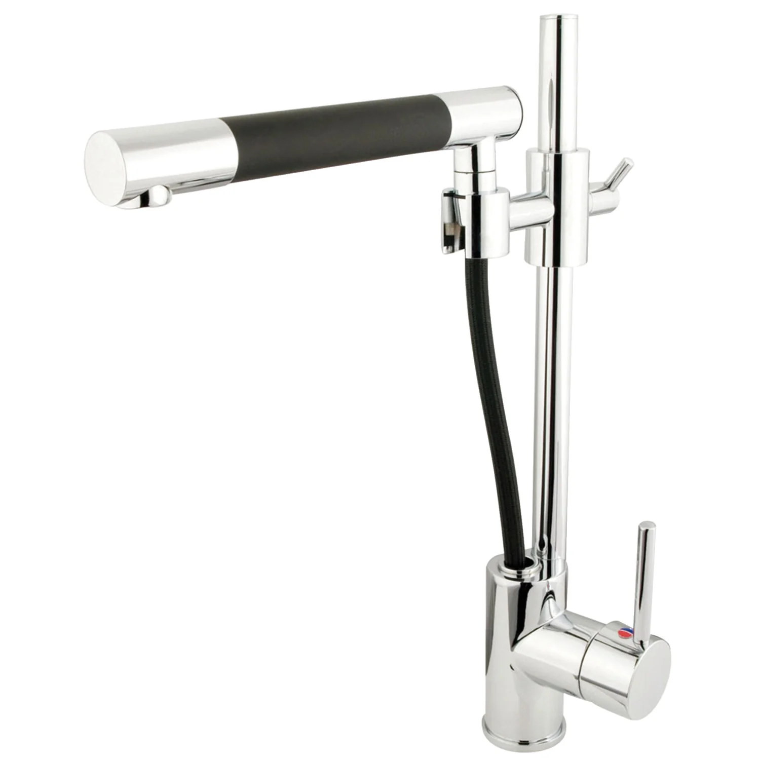 Kingston Sona KS8981DKL - Concord Single-Handle 1-Hole Deck Mount Pull-Out Sprayer Kitchen Faucet, Polished Chrome