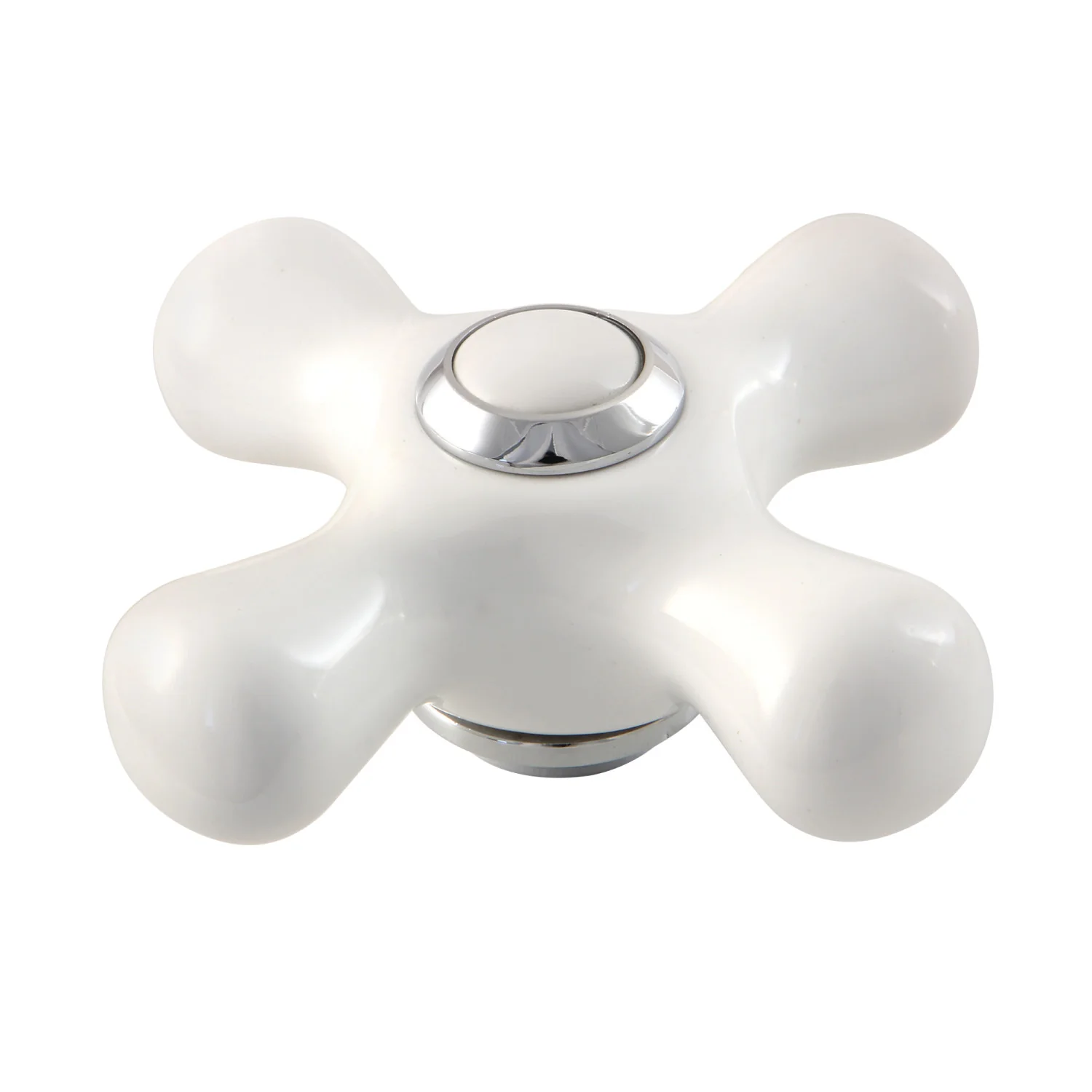 Kingston KSDH23615PX Porcelain Cross Handle, Diverter for Tub Filler, Polished Chrome