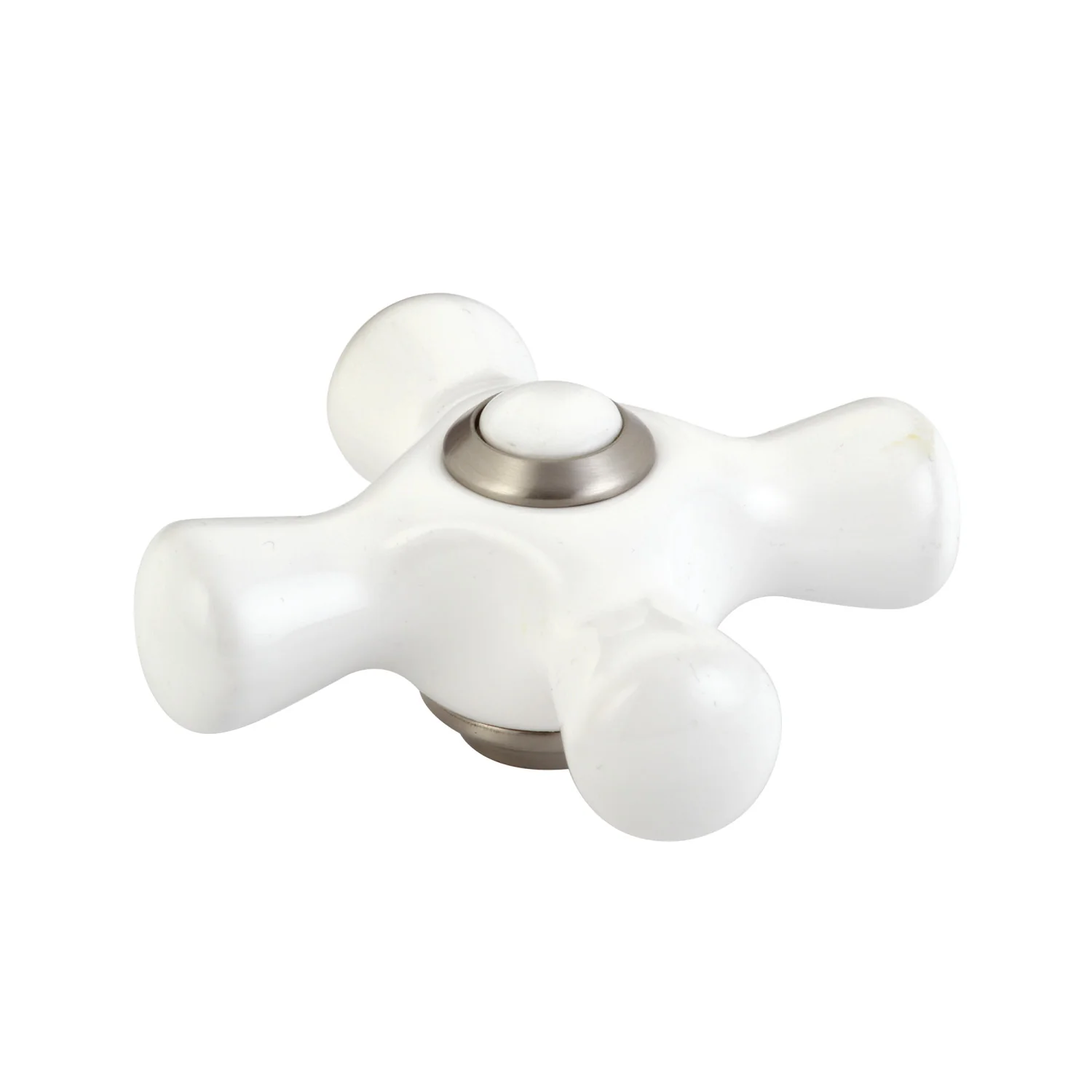 Kingston KSDH23685PX Porcelain Cross Handle, Diverter for Tub Filler, Brushed Nickel
