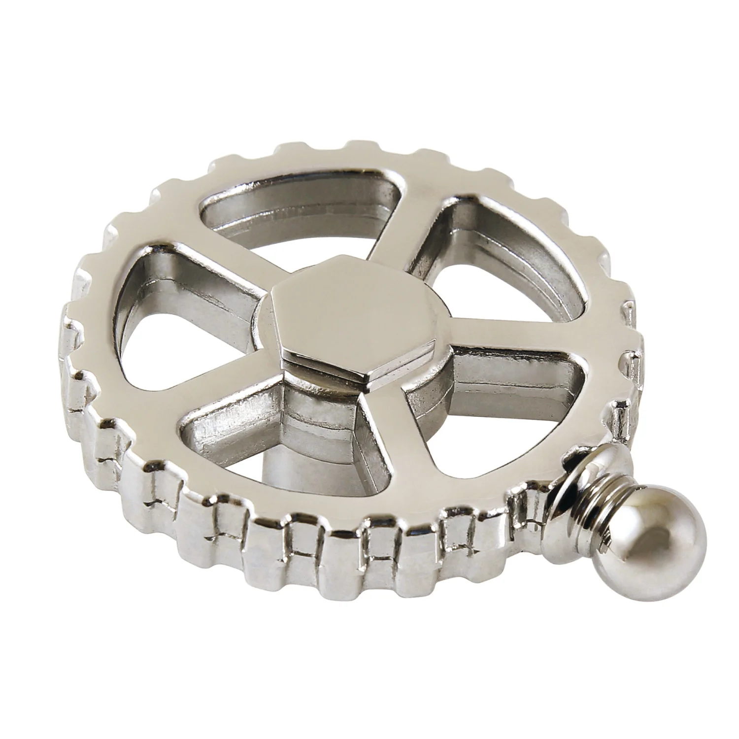 Kingston Fuller KSDH2946CG Brass Industrial Style Machine Gear Wheel Handle, Polished Nickel