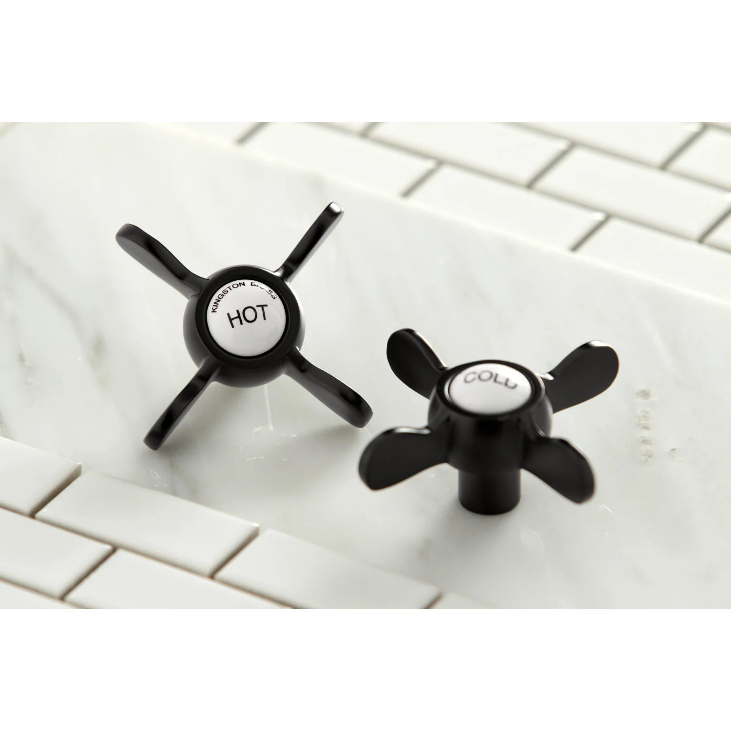 Kingston Essex KSH113MBC Metal Cross Handle (Cold Side), Matte Black - Image 2