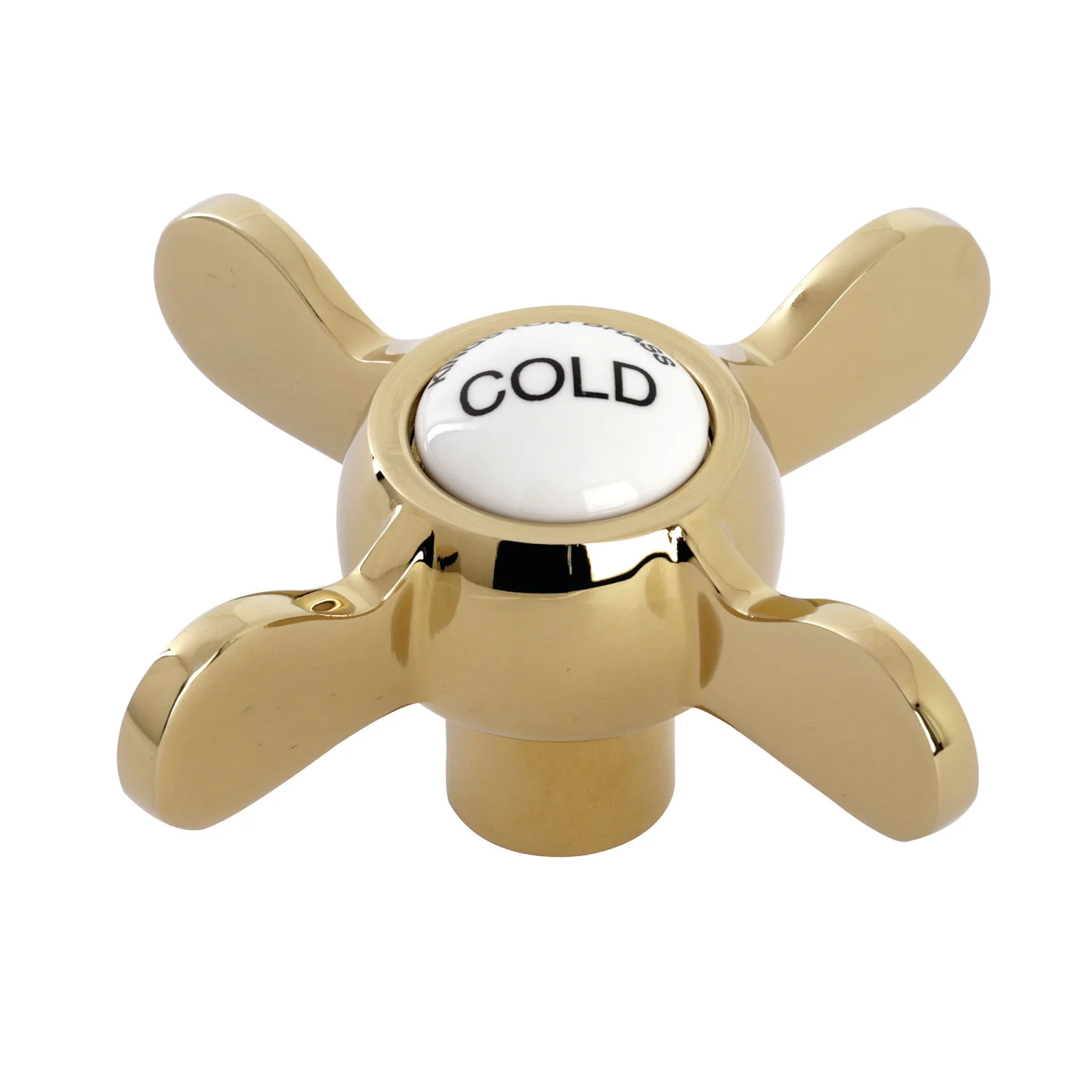 Kingston Essex KSH113PBC Metal Cross Handle (Cold Side), Polished Brass