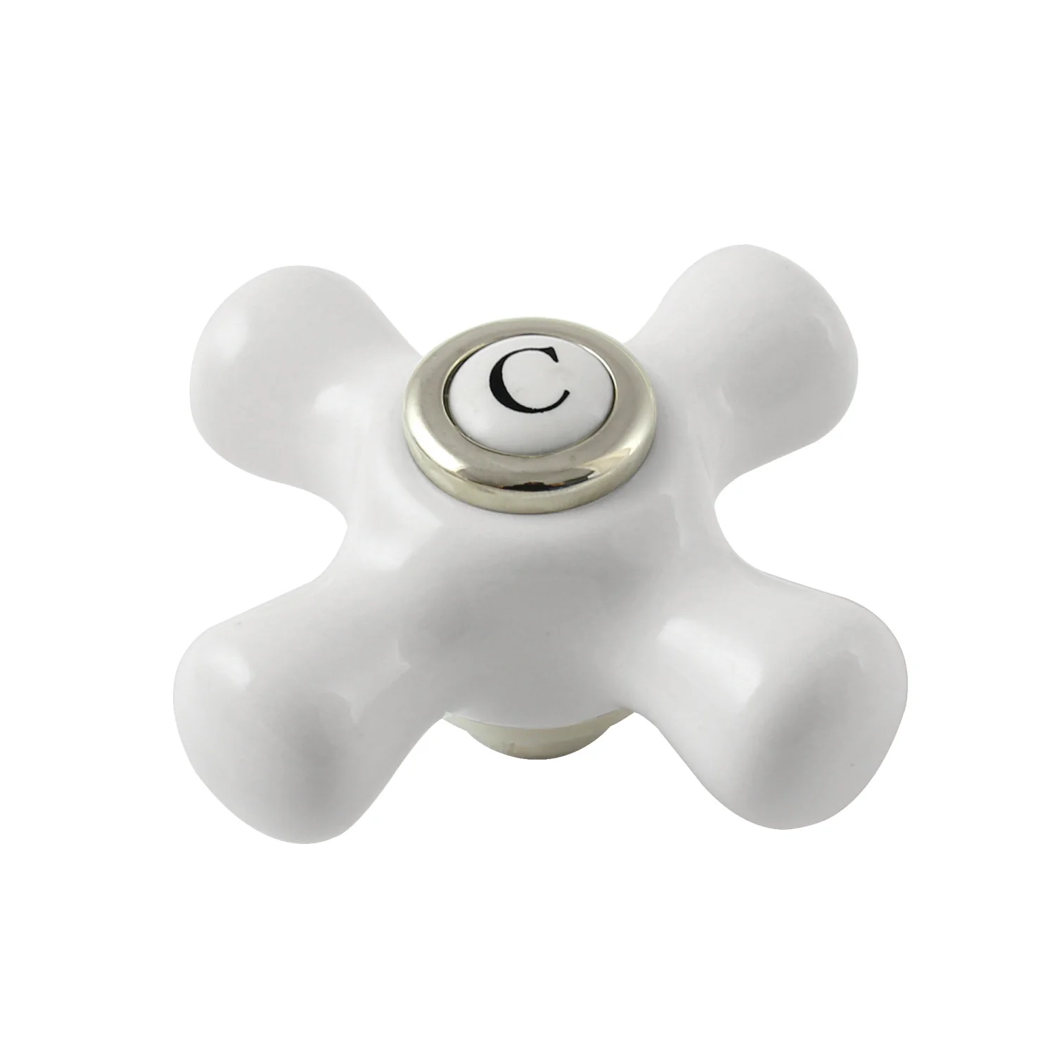 Kingston Kingston KSH266PXPNC Porcelain Cross Handle (Cold Side), Polished Nickel